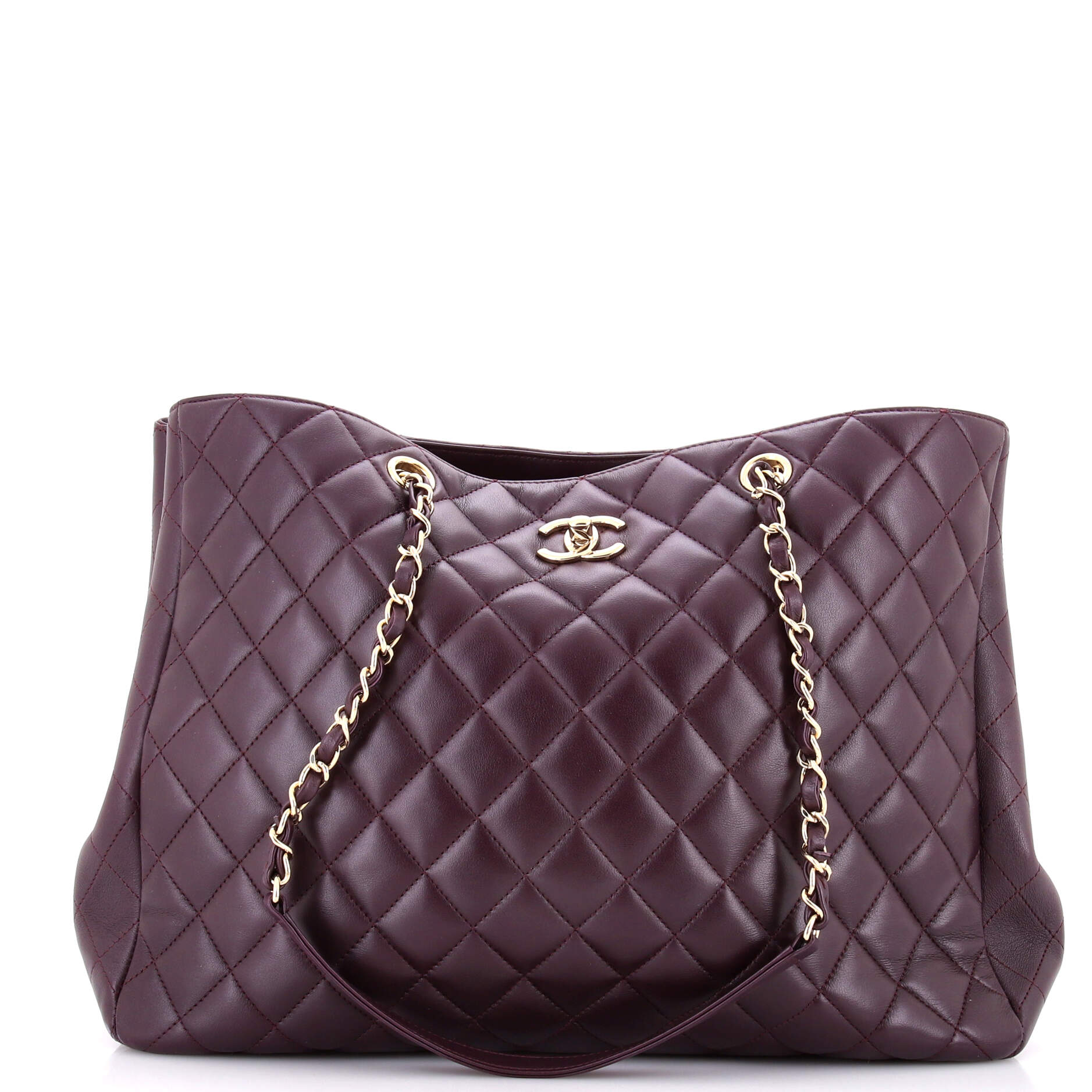 Classic CC Shopping Tote Quilted Lambskin Large