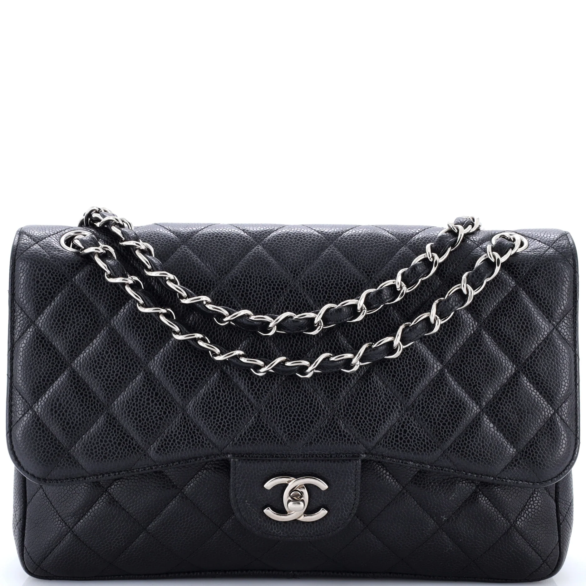 Classic Double Flap Bag Quilted Caviar Jumbo