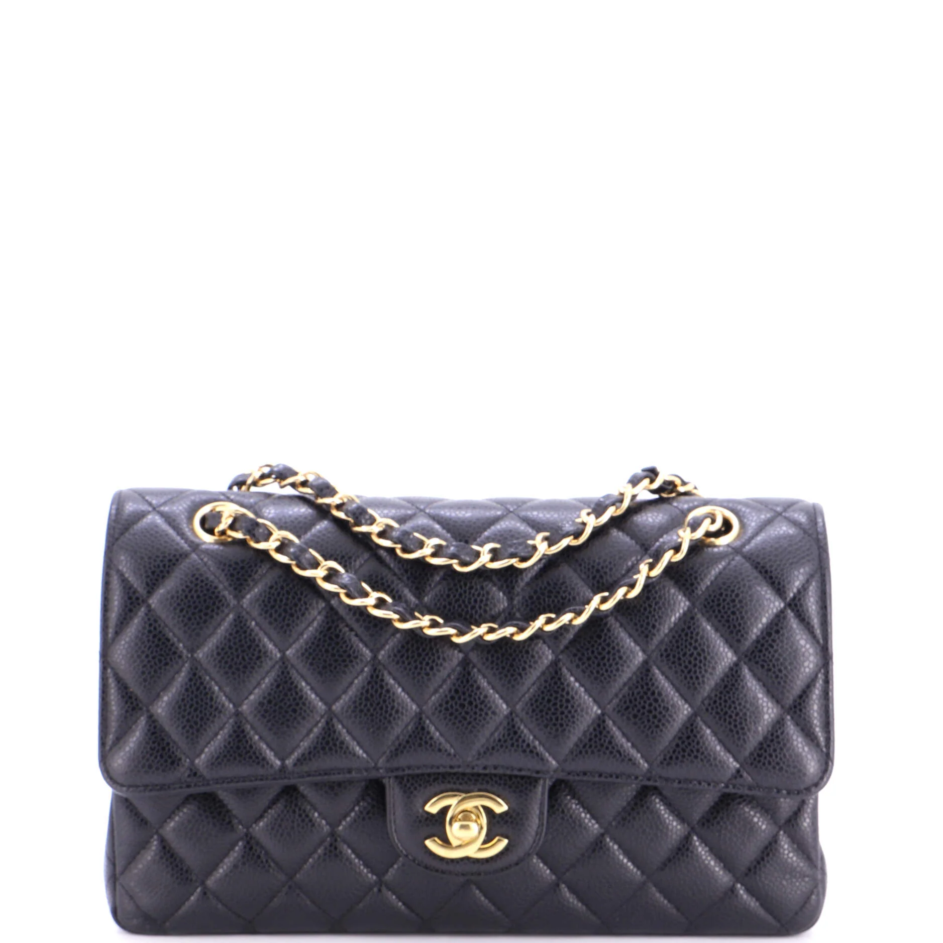 Classic Double Flap Bag Quilted Caviar Medium