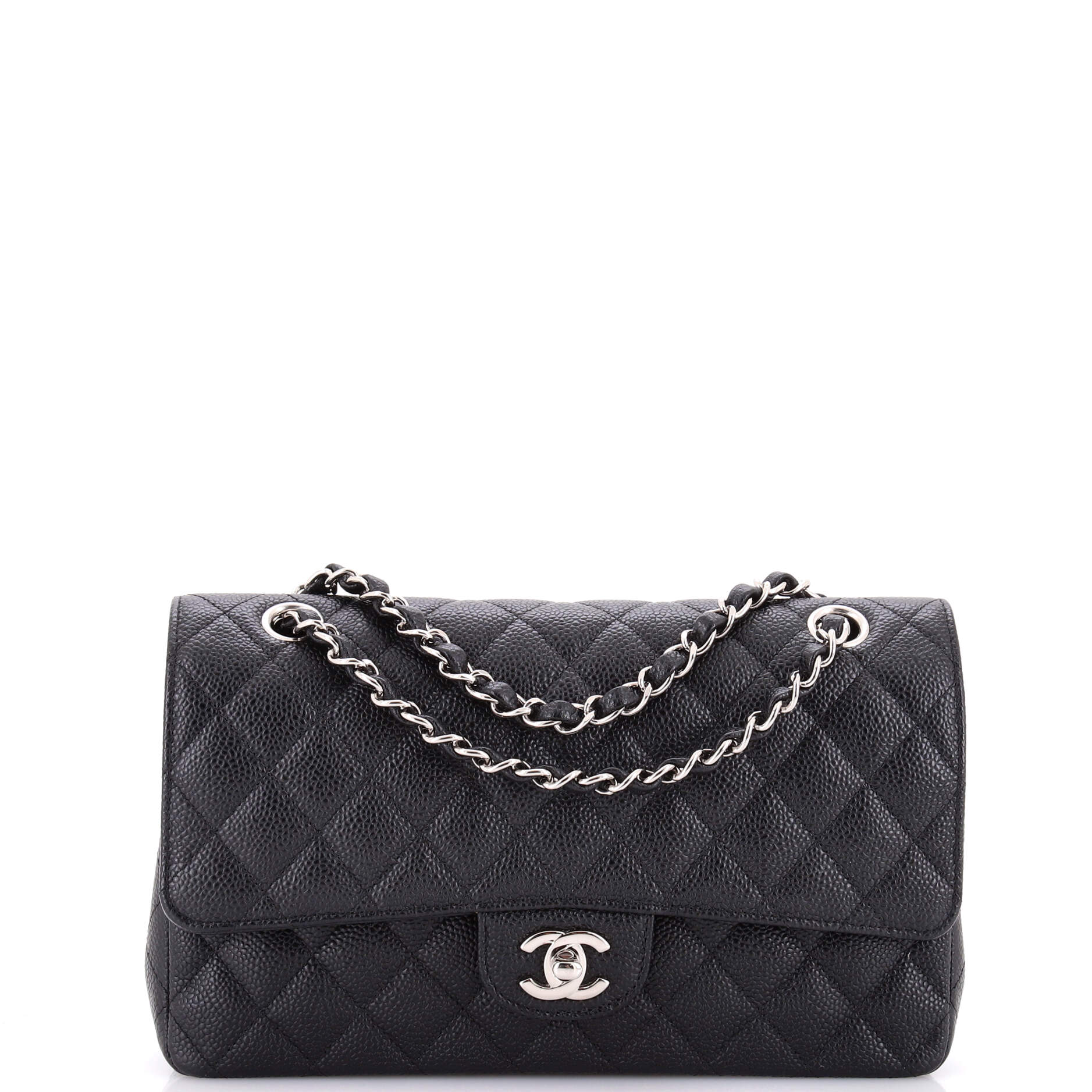 Classic Double Flap Bag Quilted Caviar Medium
