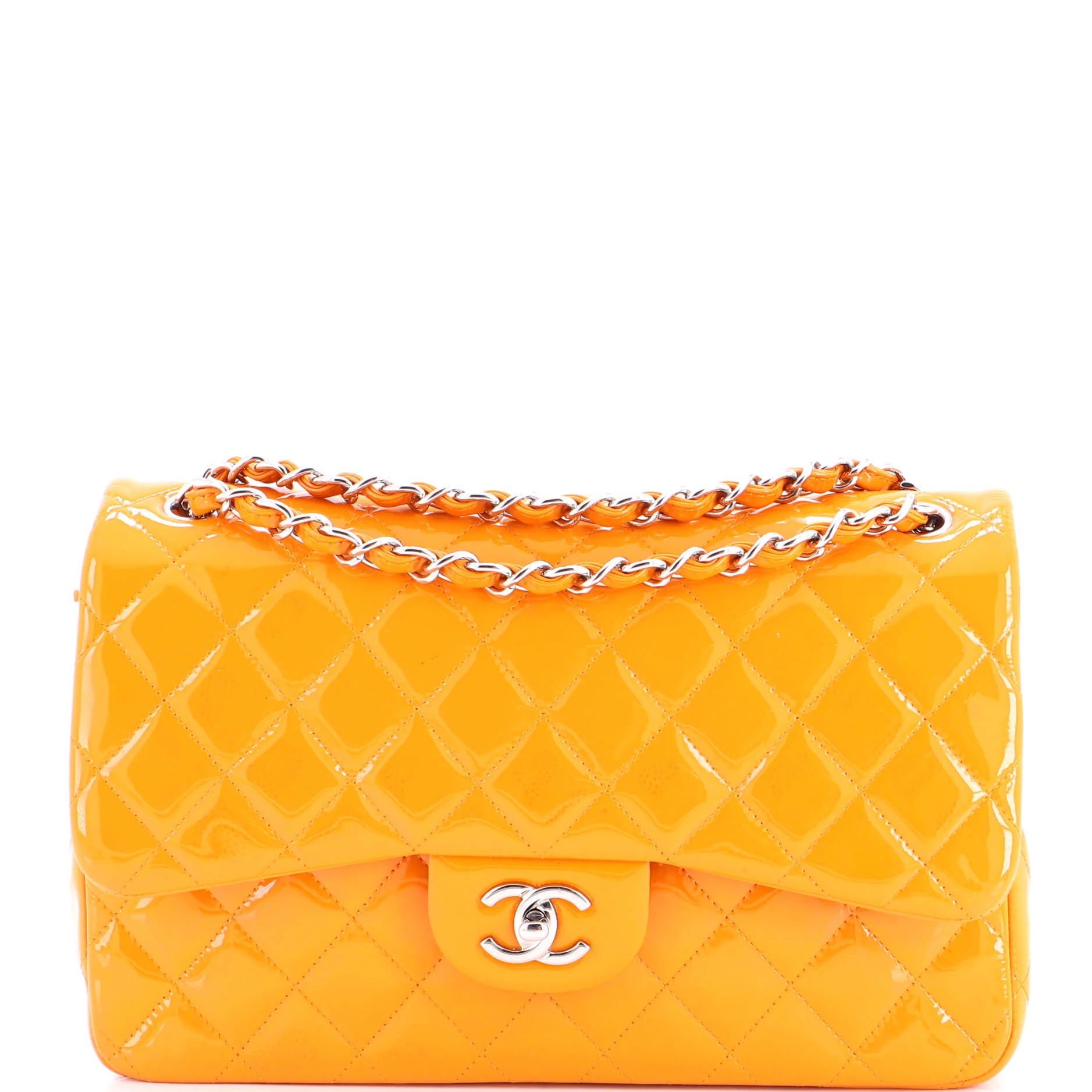 Classic Double Flap Bag Quilted Patent Jumbo