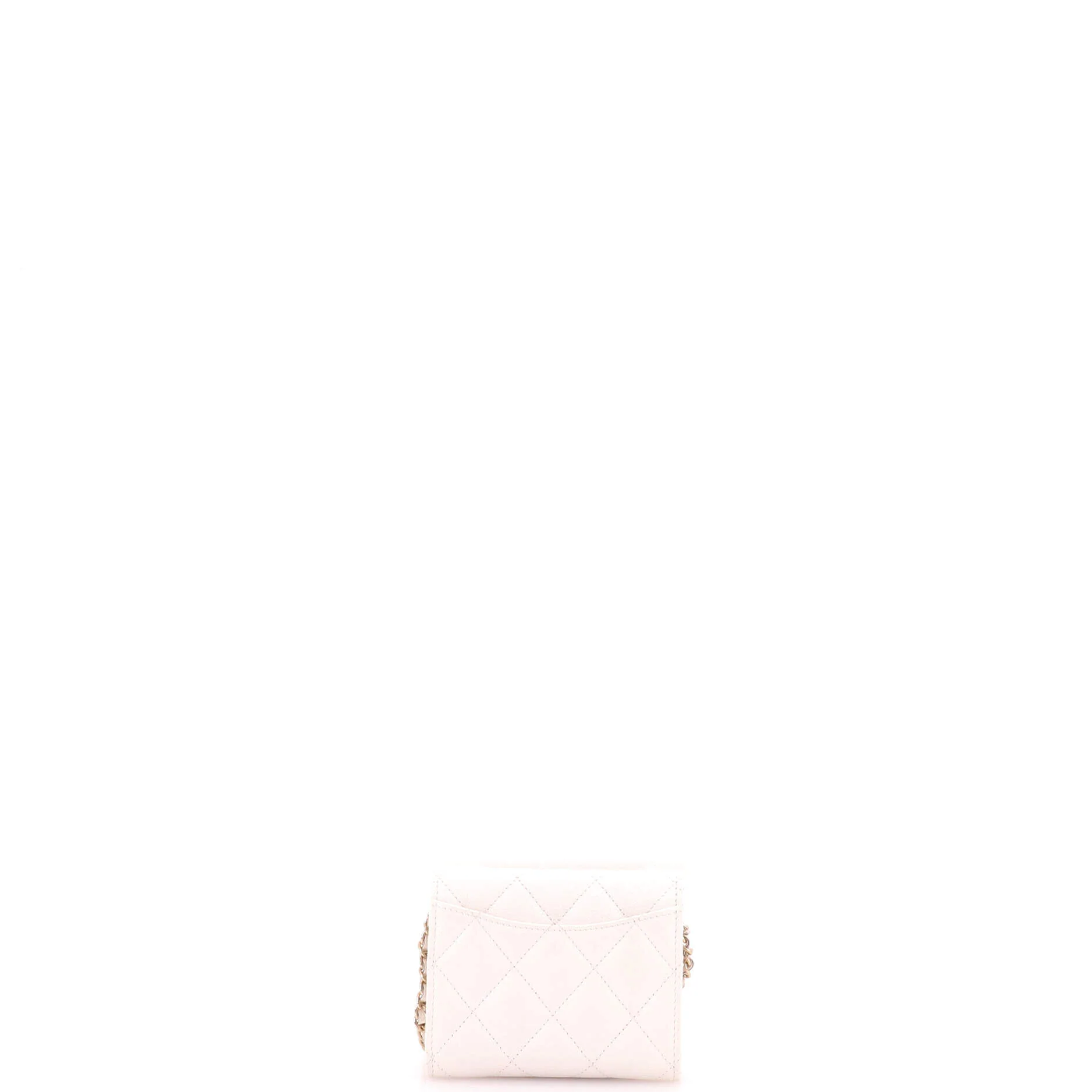 Classic Flap Card Holder on Chain Quilted Caviar Mini - Image 3