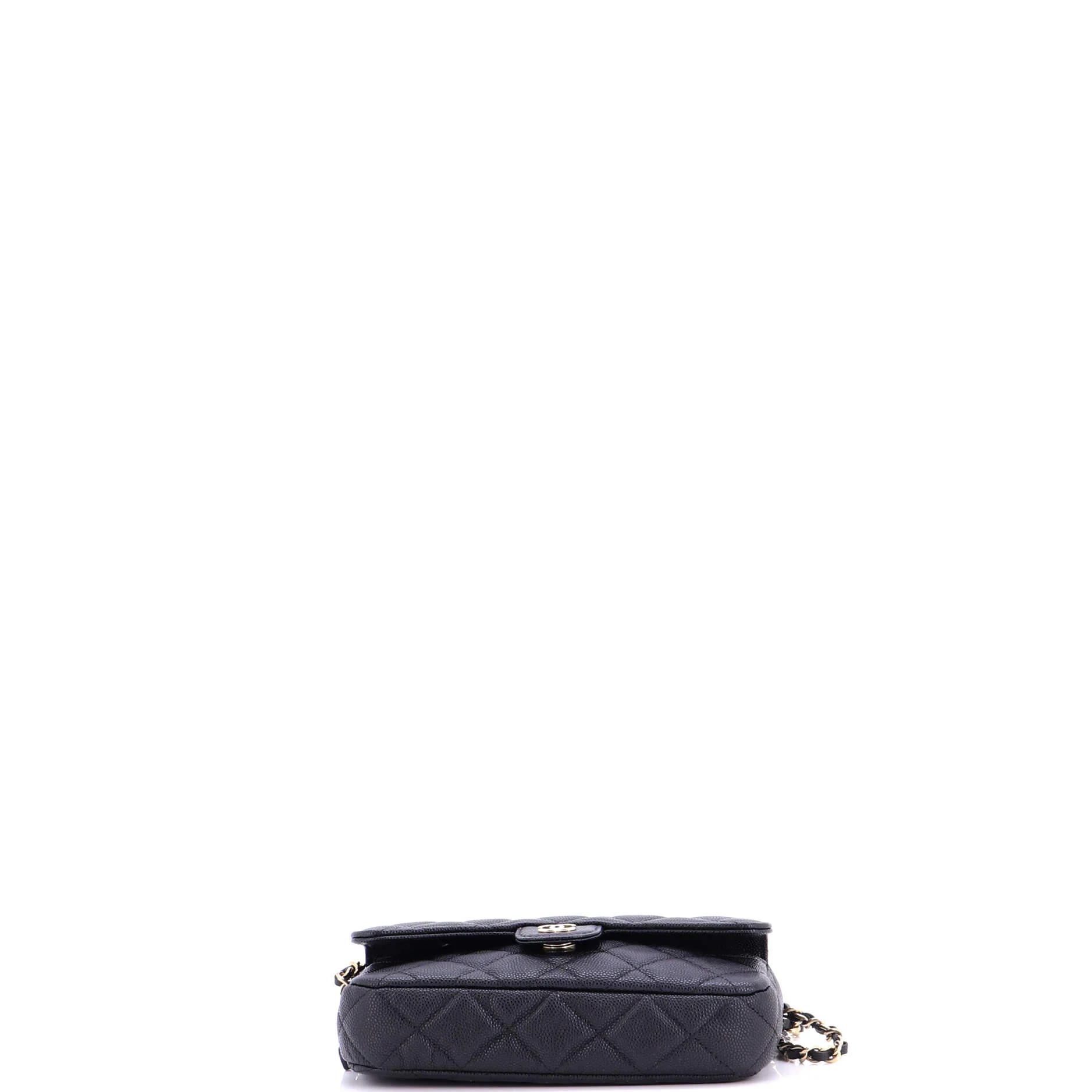 Classic Flap Phone Holder with Chain Quilted Caviar - Image 4
