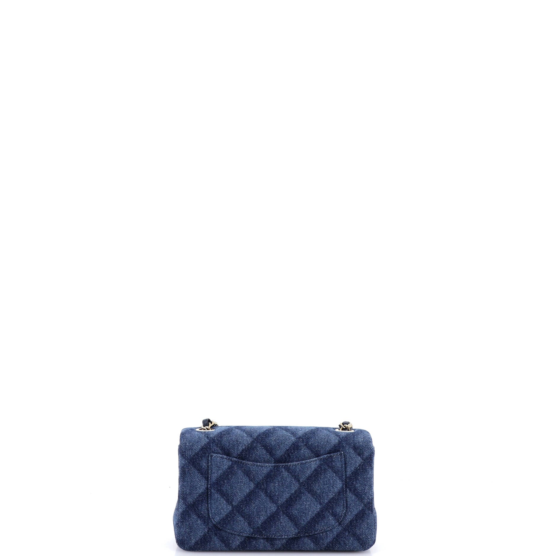 Classic Single Flap Bag 3D Quilt Printed Denim Mini - Image 3