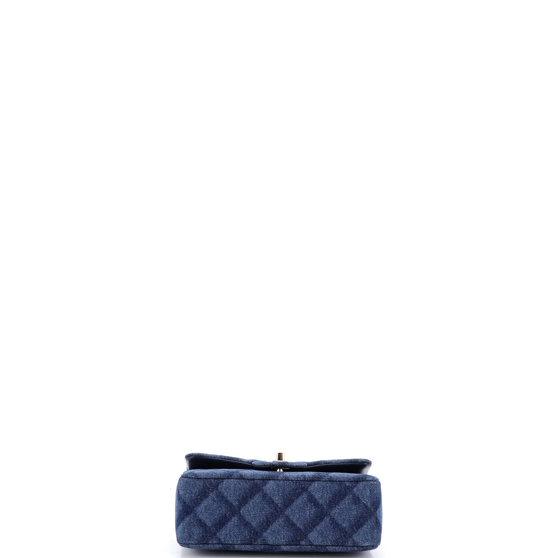 Classic Single Flap Bag 3D Quilt Printed Denim Mini - Image 4