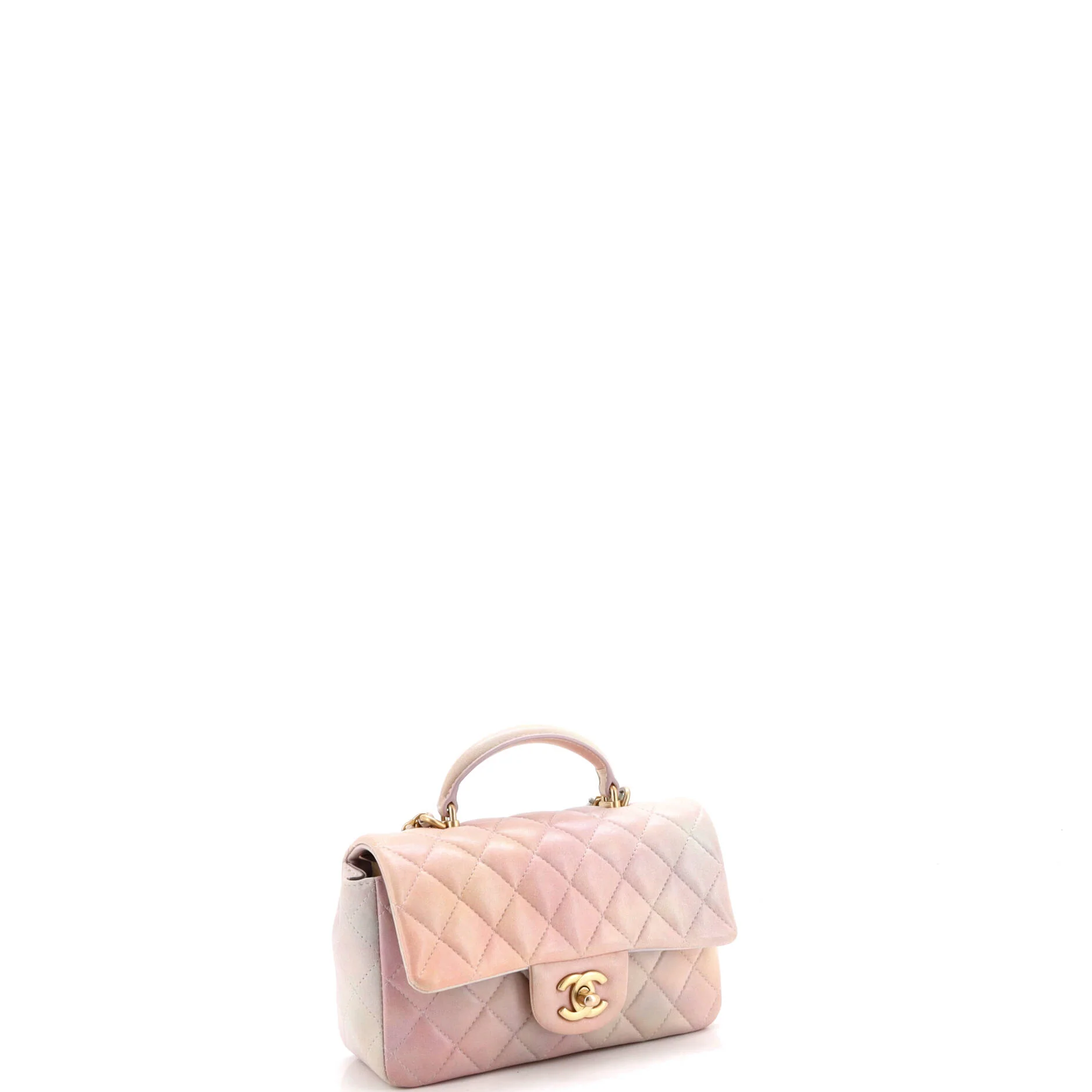 Classic Single Flap Top Handle Bag Quilted Ombre Lambskin Mini - Image 2