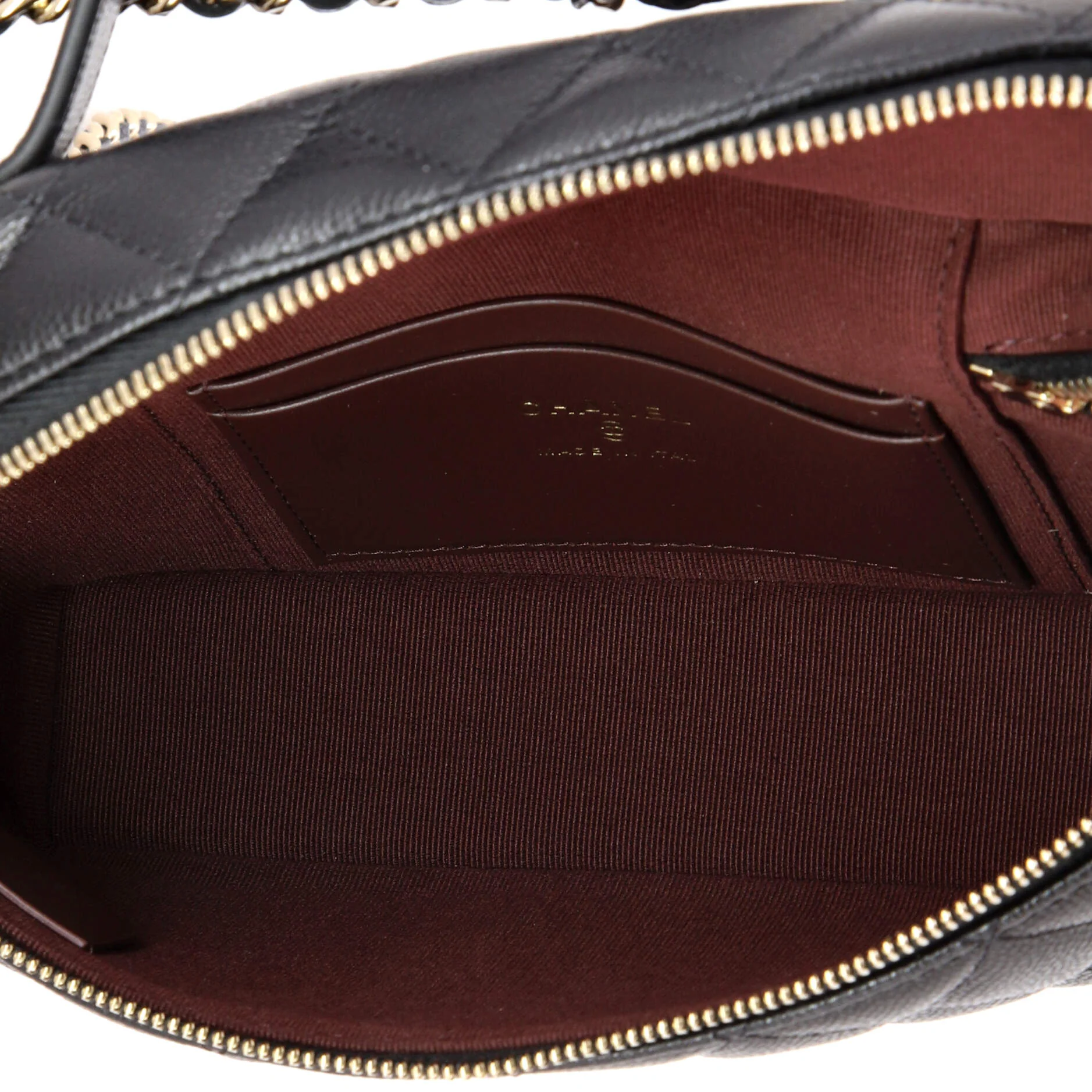 Classic Top Handle Slim Vanity Case with Chain Quilted Caviar Small - Image 5