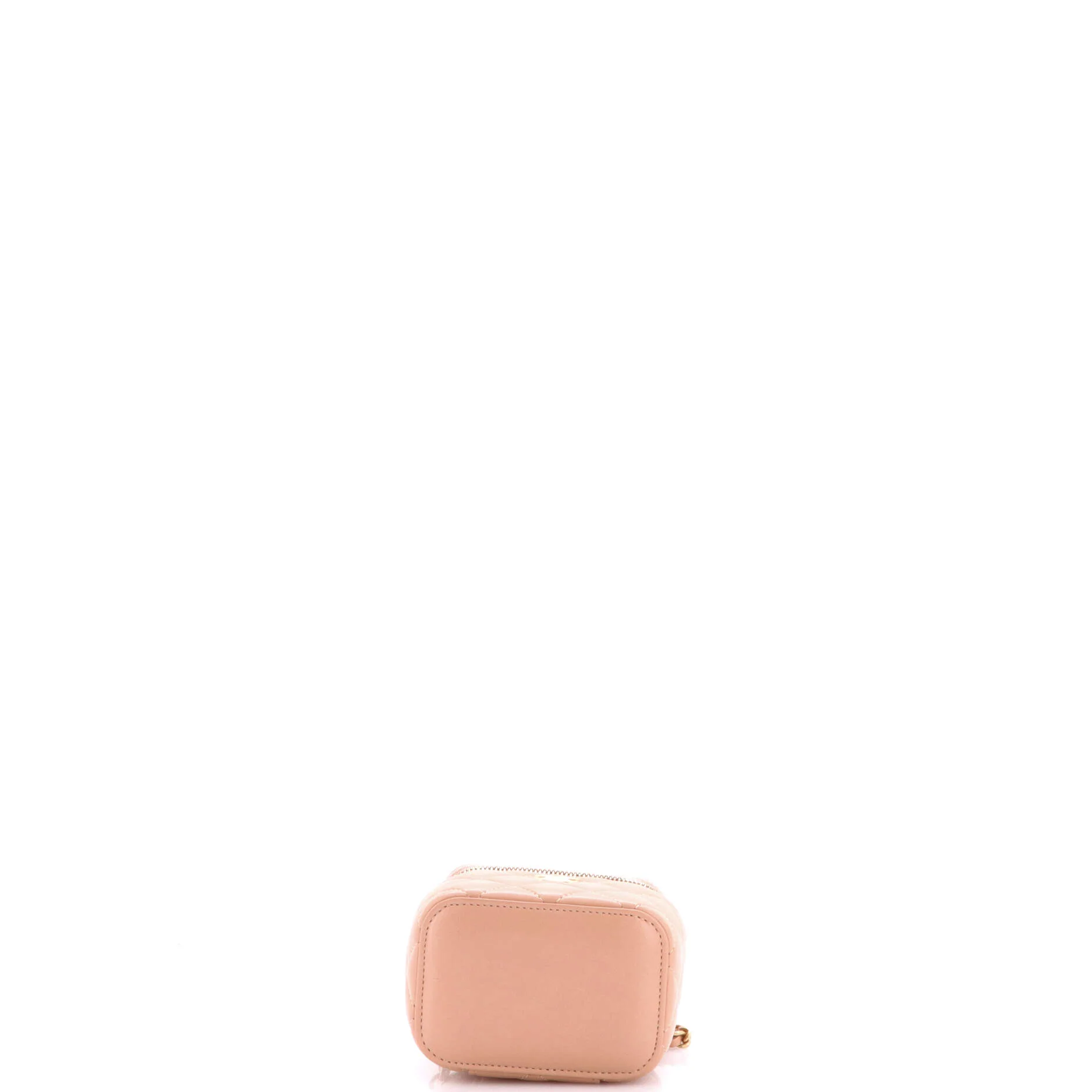 Classic Top Handle Vanity Case with Chain Quilted Lambskin Mini - Image 5