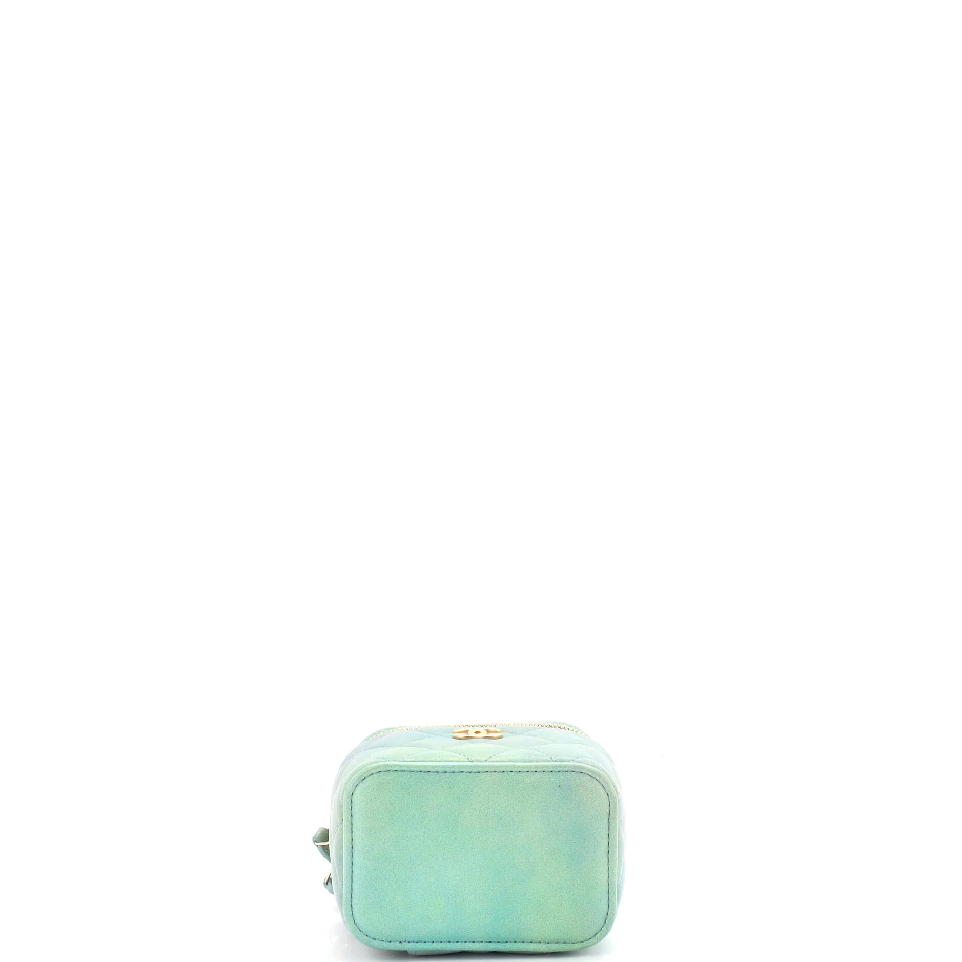 Classic Top Handle Vanity Case with Chain Quilted Lambskin Mini - Image 4