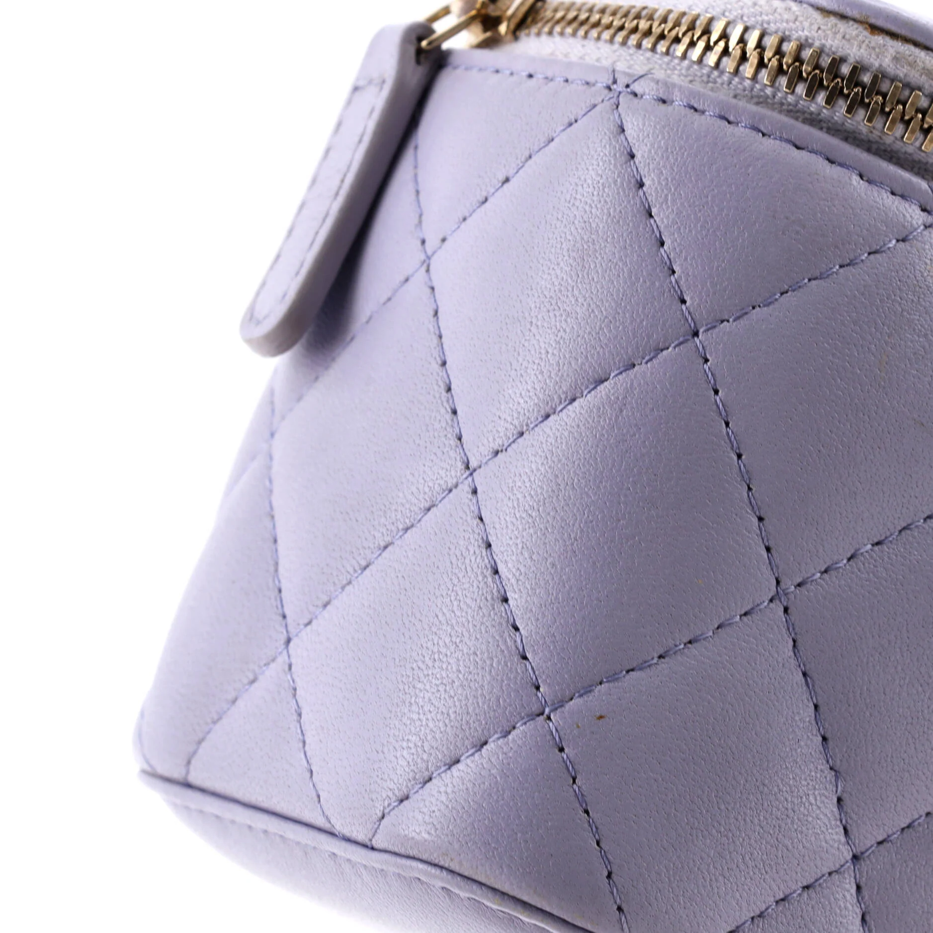 Classic Top Handle Vanity Case with Chain Quilted Lambskin Mini - Image 6