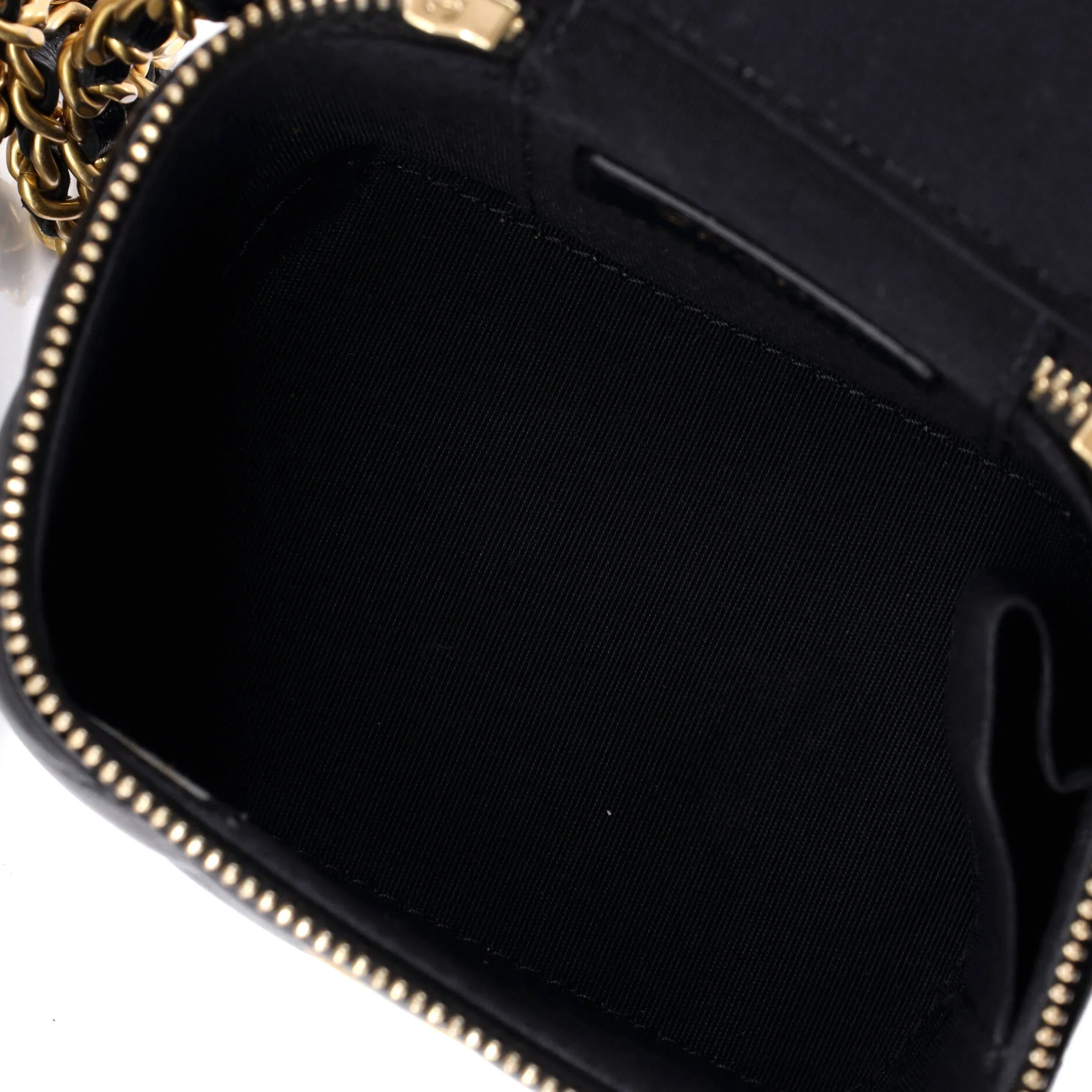Classic Top Handle Vanity Case with Chain Quilted Lambskin Mini - Image 5