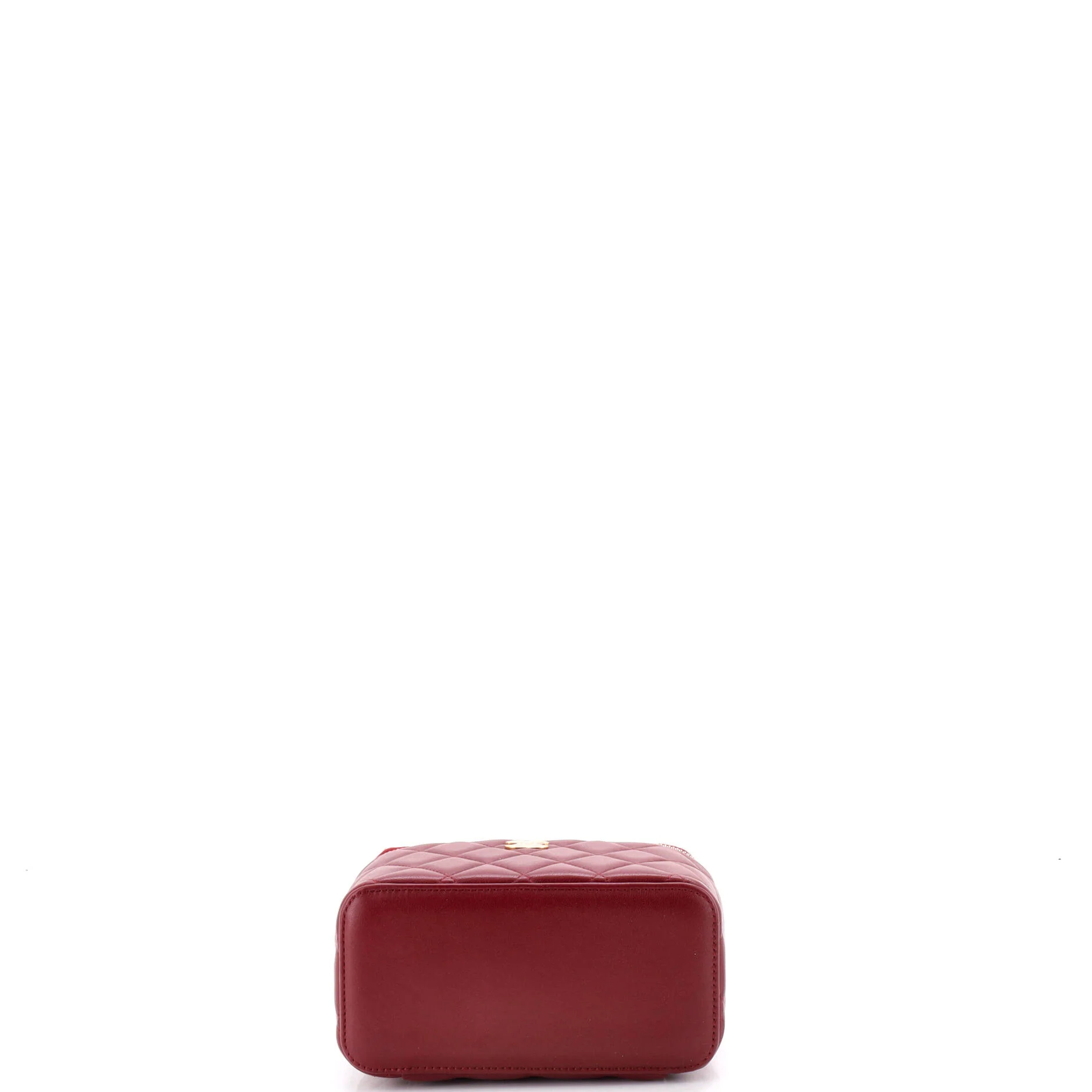 Classic Top Handle Vanity Case with Chain Quilted Lambskin Small - Image 5