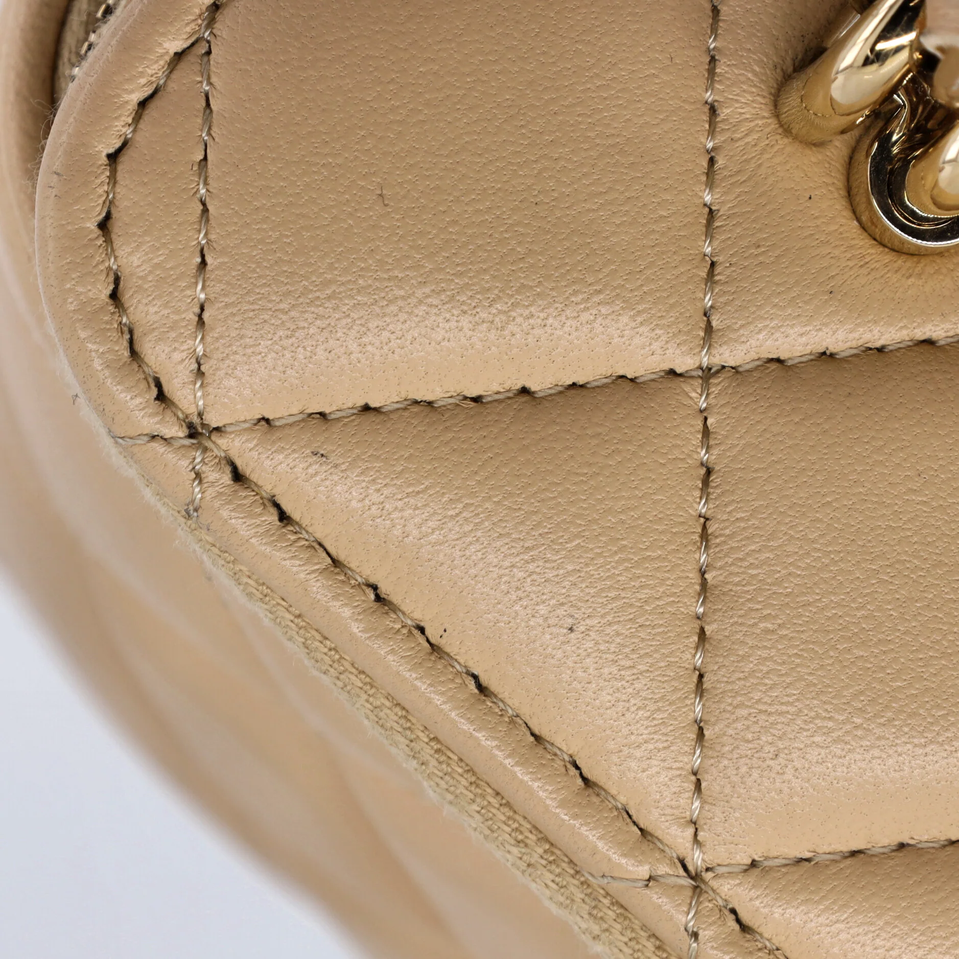 Classic Top Handle Vanity Case with Chain Quilted Lambskin Small - Image 6
