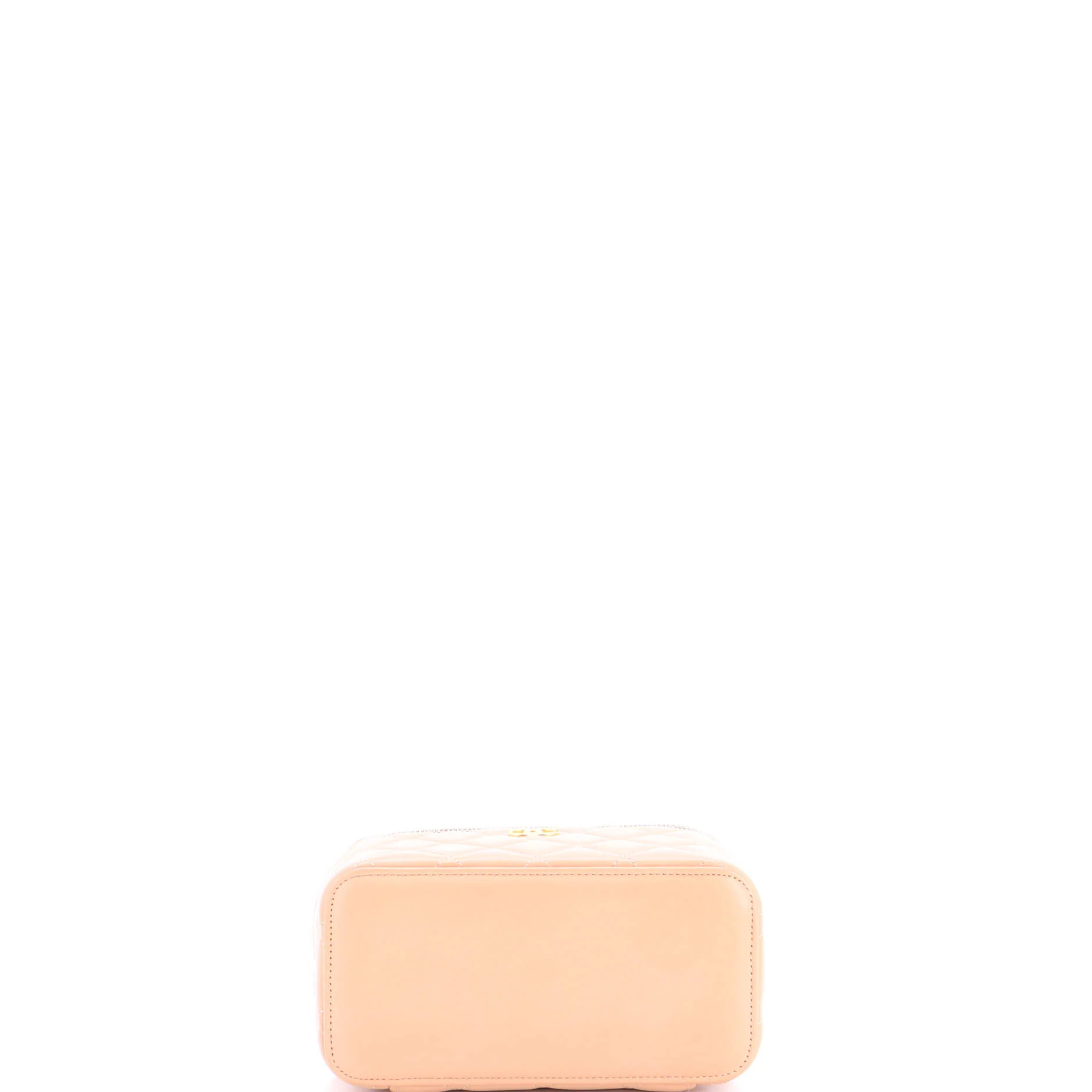 Classic Top Handle Vanity Case with Chain Quilted Lambskin Small - Image 5