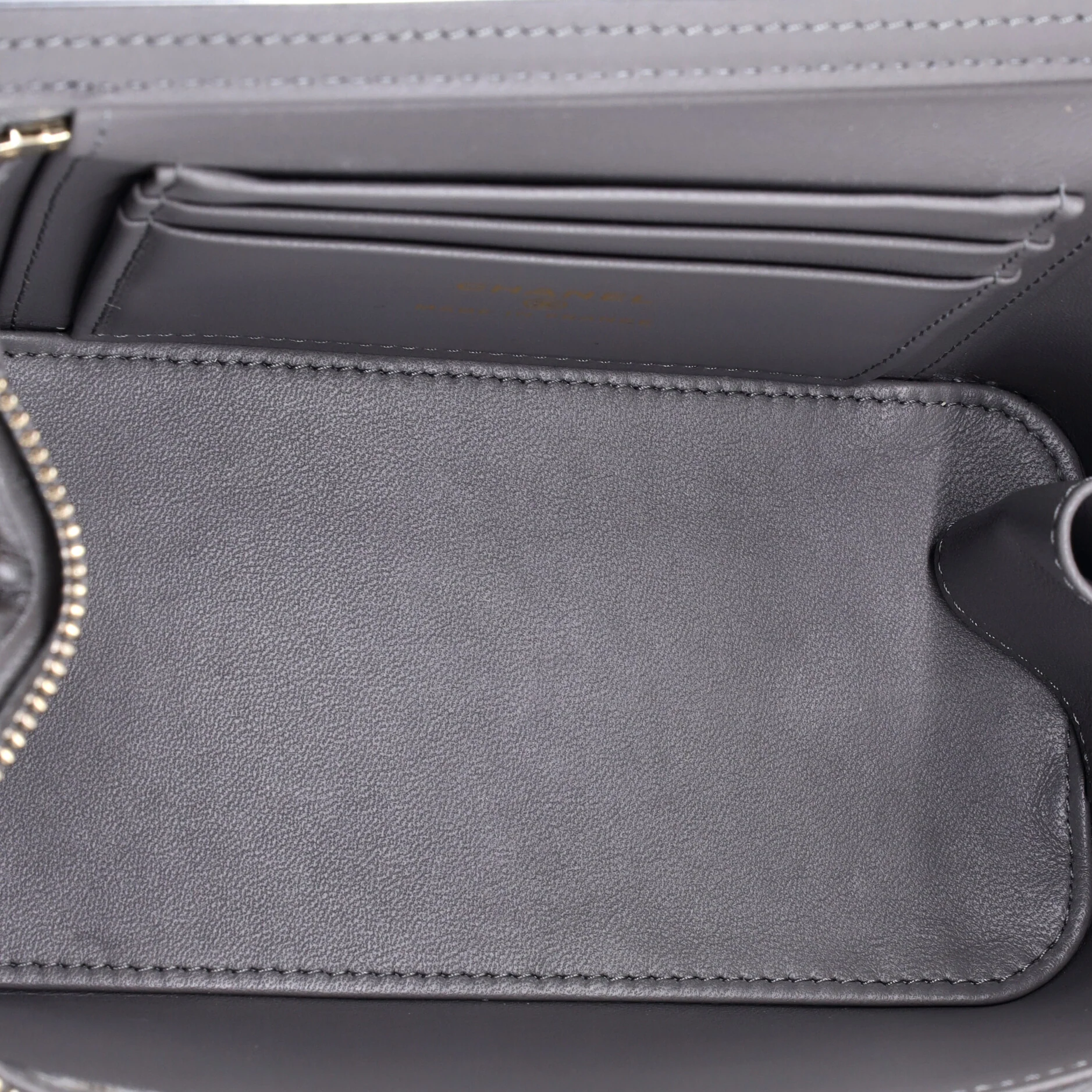 Classic Top Handle Vanity Case with Chain Quilted Lambskin Small - Image 5