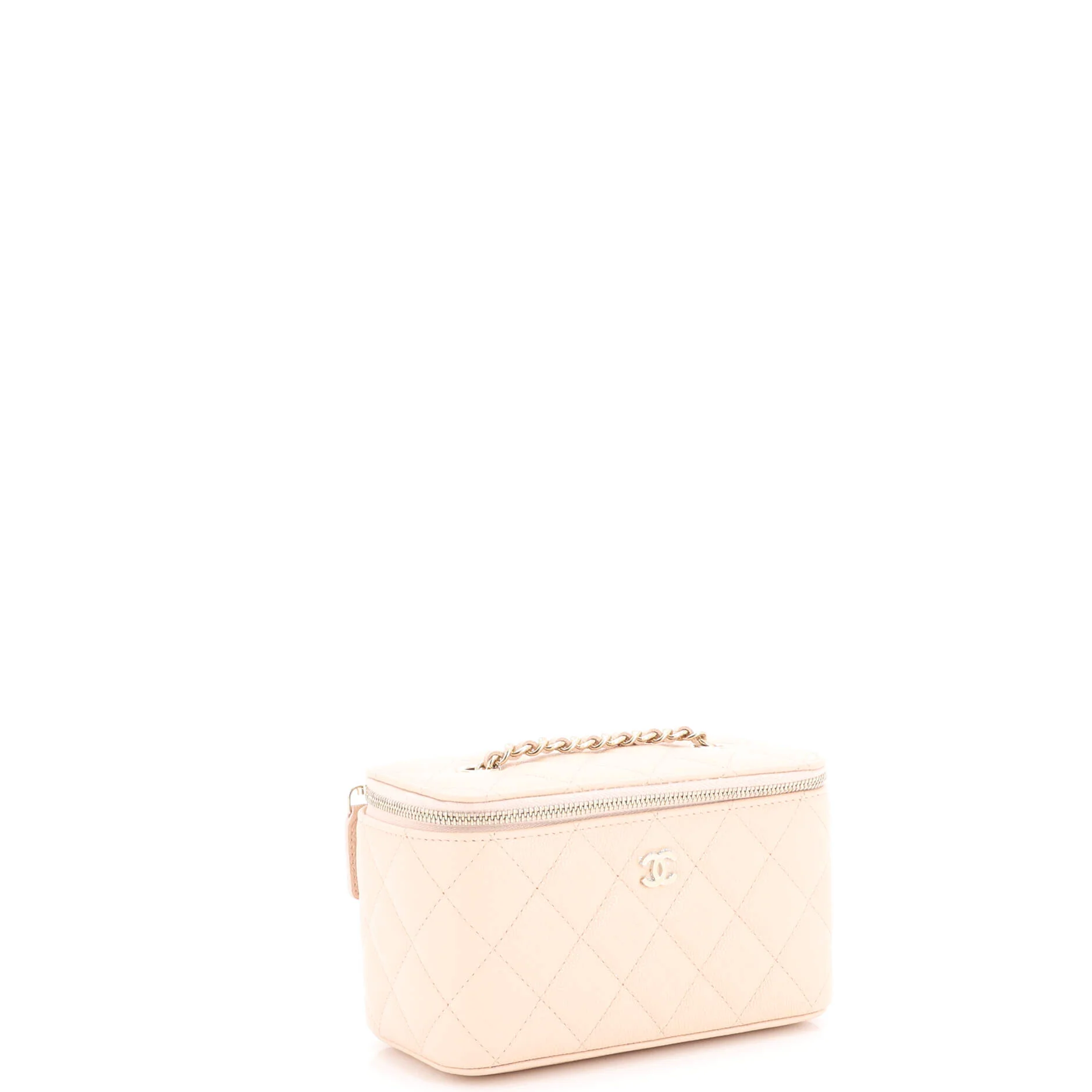 Classic Vanity Case with Chain Quilted Caviar Small - Image 3
