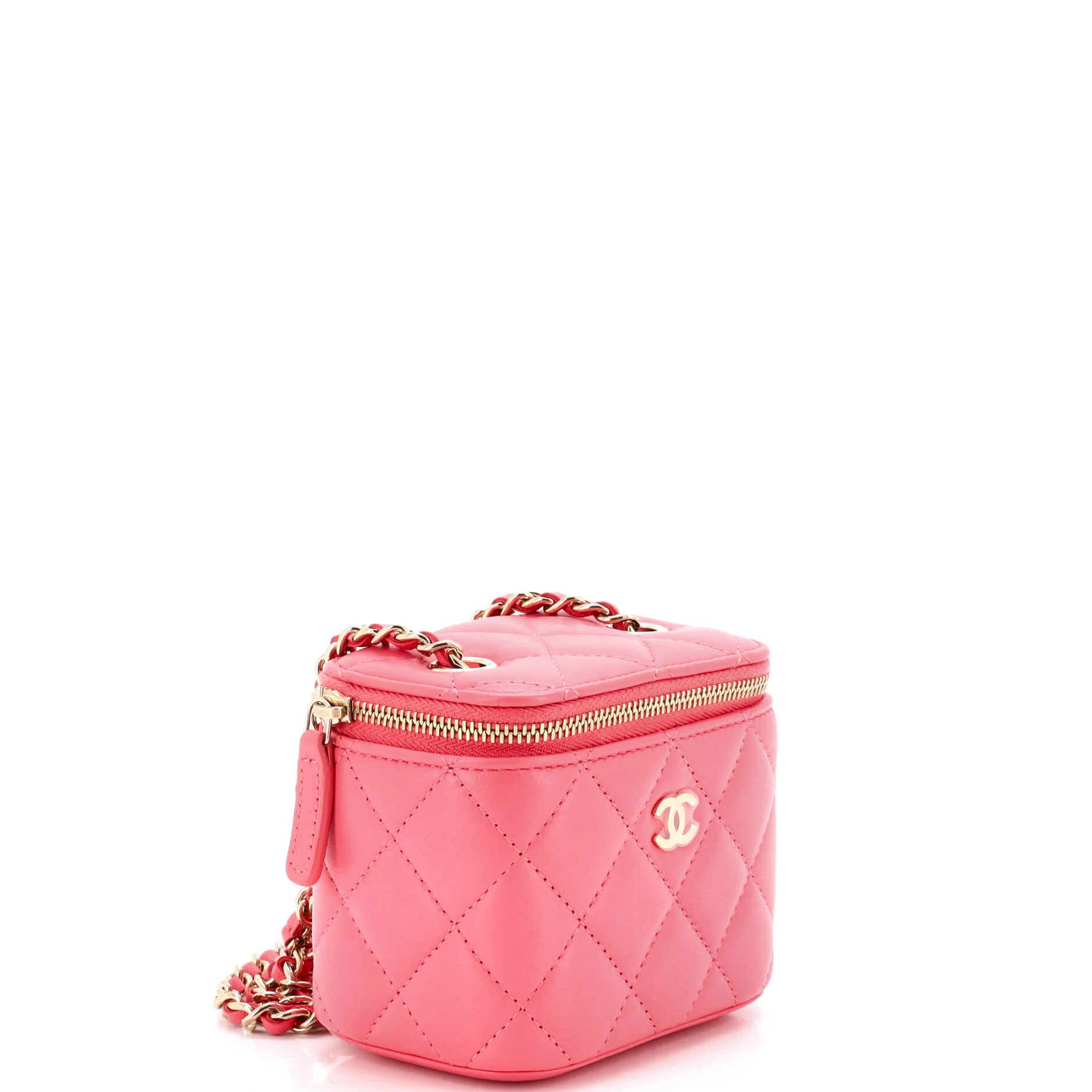 Classic Vanity Case with Chain Quilted Lambskin Mini - Image 3