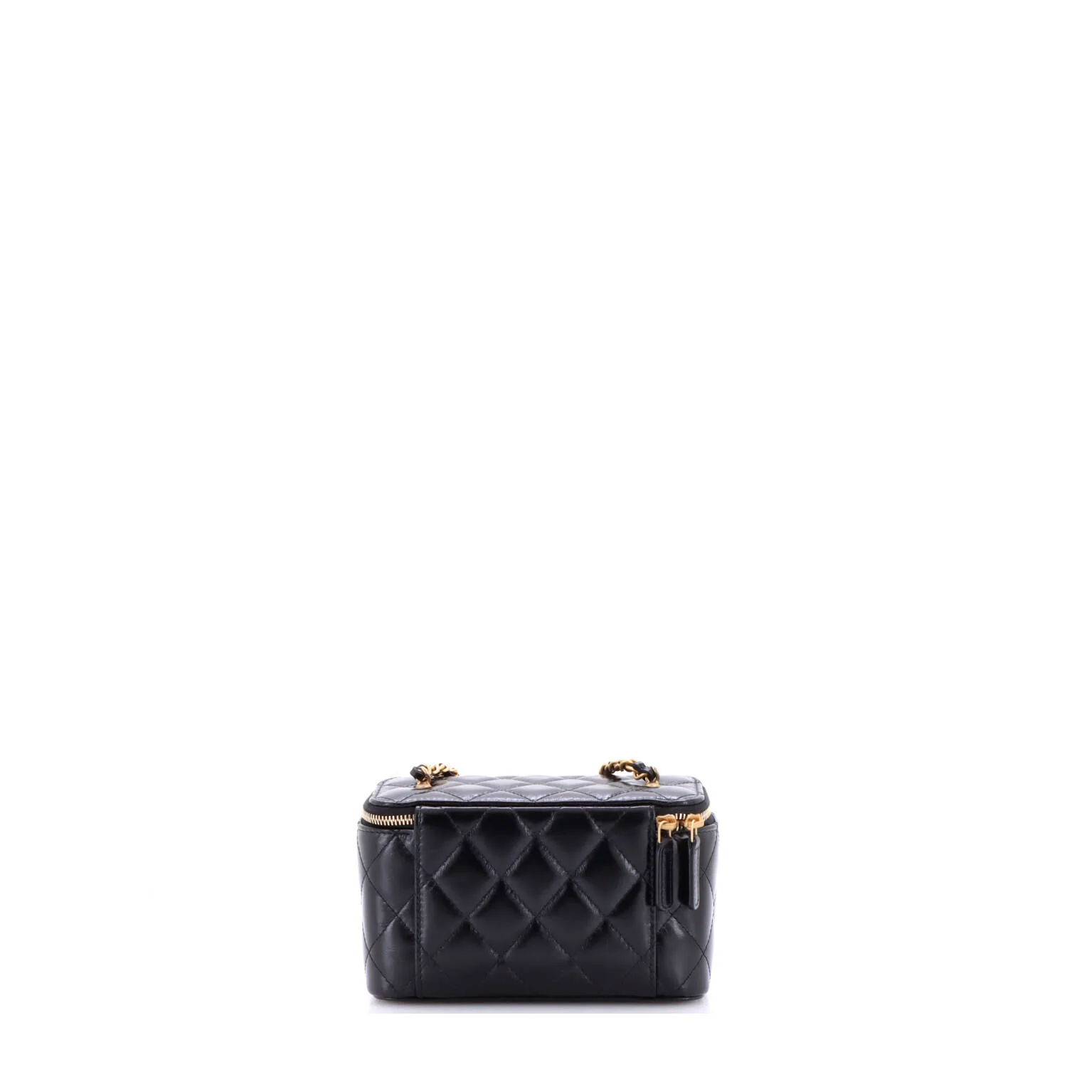 Classic Vanity Case with Chain Quilted Shiny Calfskin Small - Image 3