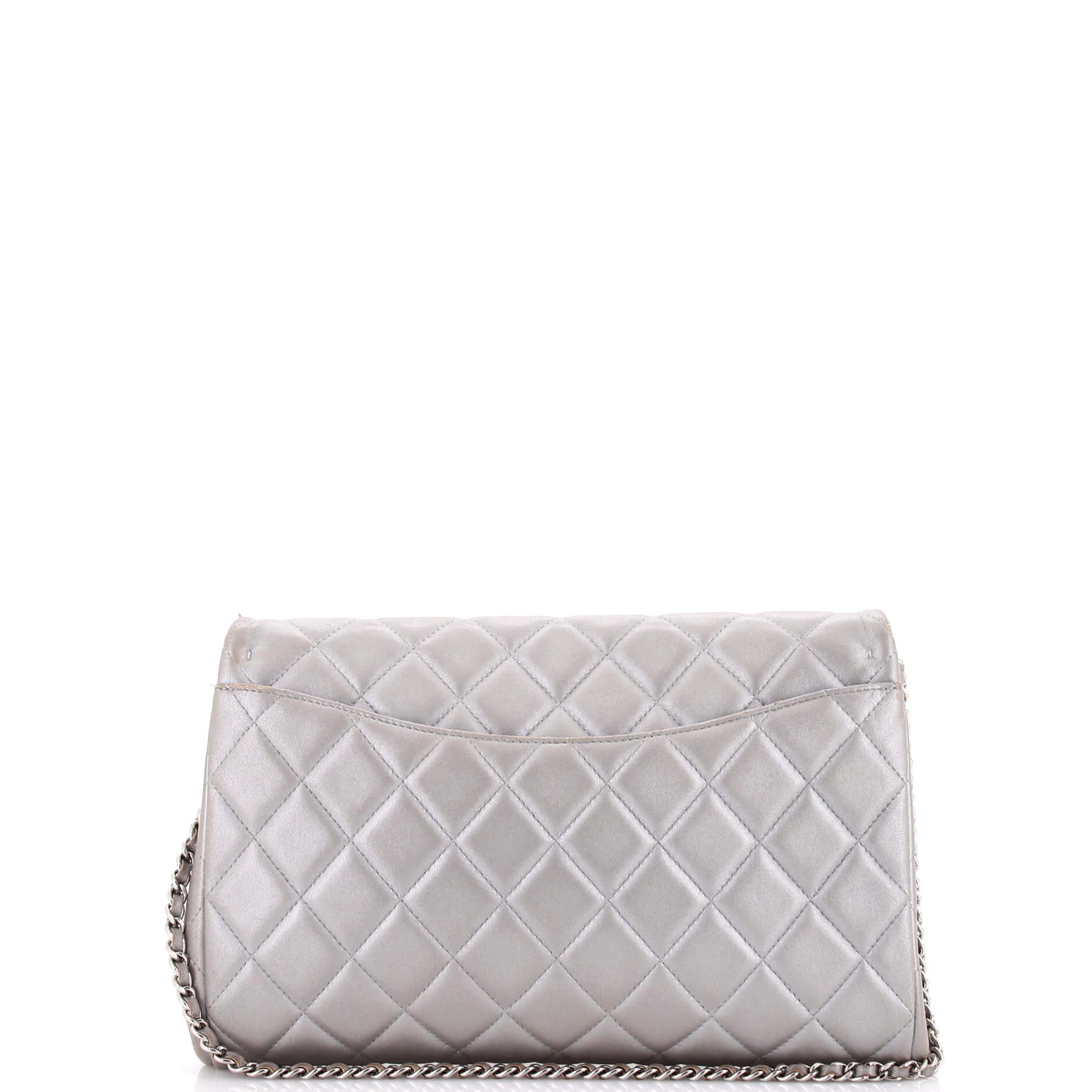 Clutch with Chain Quilted Lambskin - Image 3