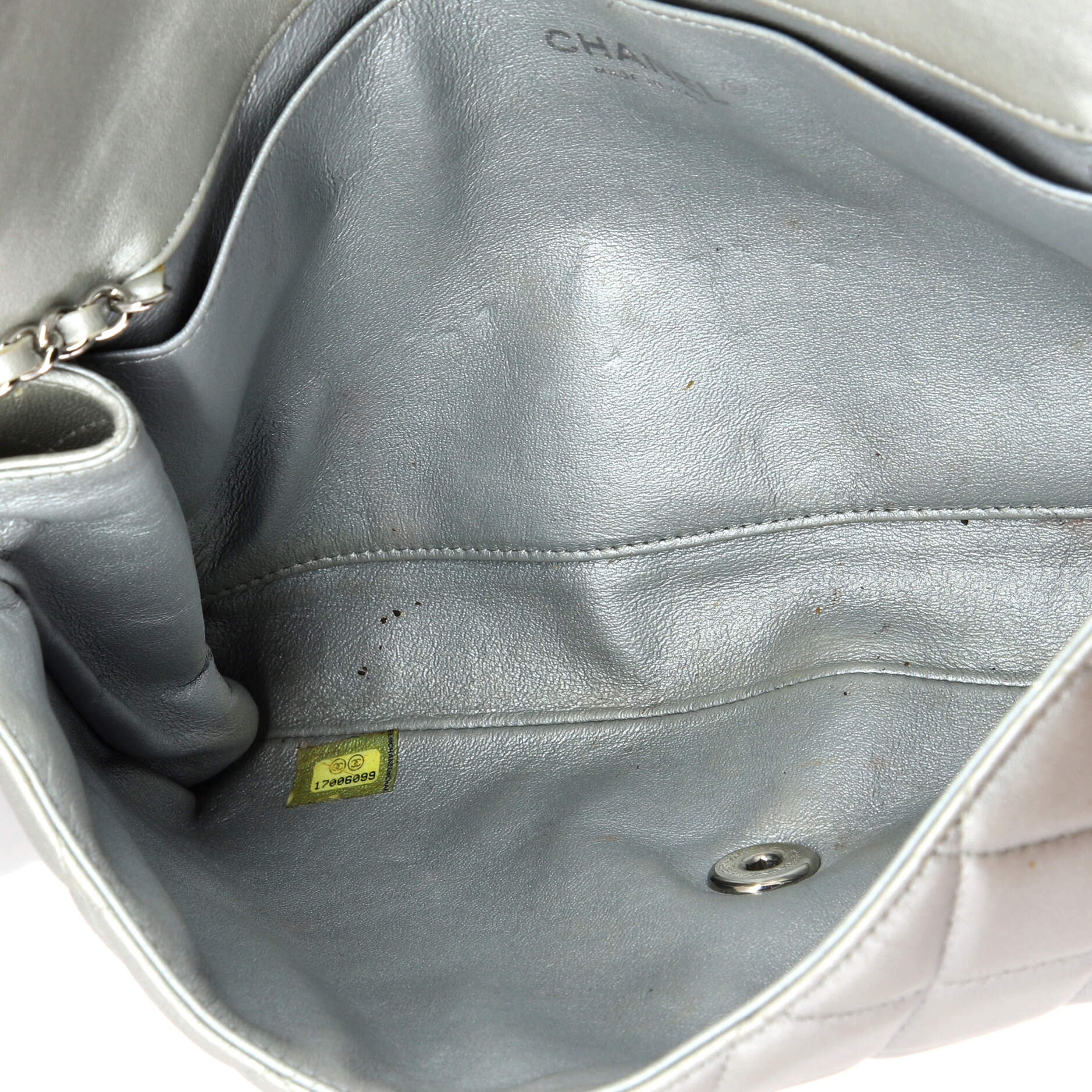 Clutch with Chain Quilted Lambskin - Image 5
