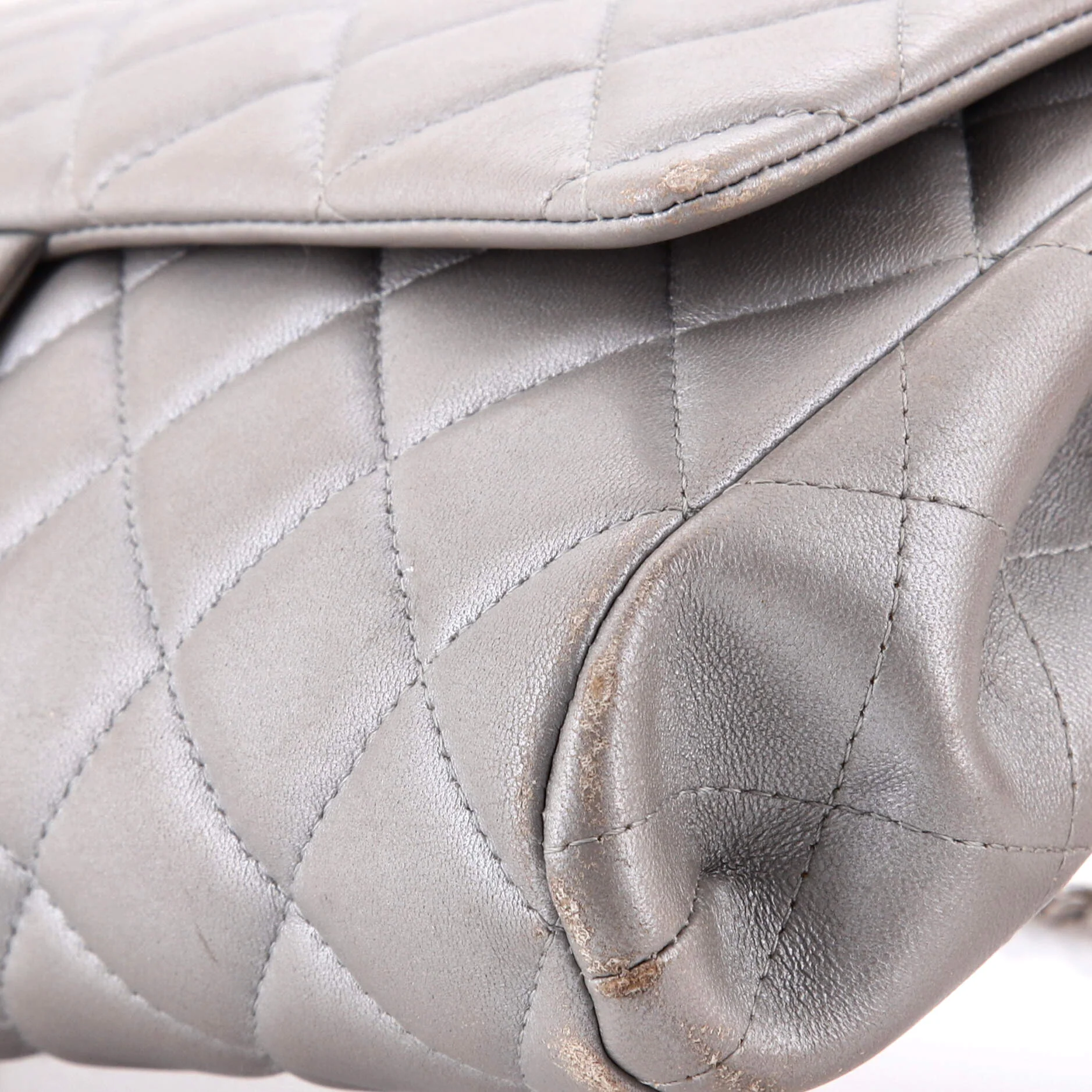 Clutch with Chain Quilted Lambskin - Image 6