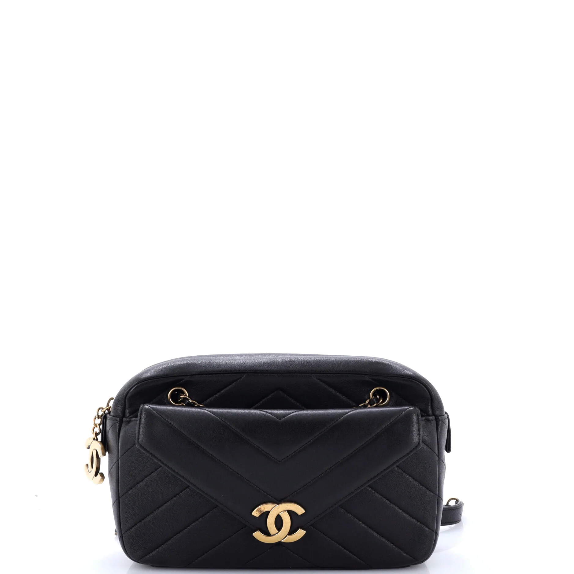 Coco Envelope Camera Case Bag Chevron Lambskin Small
