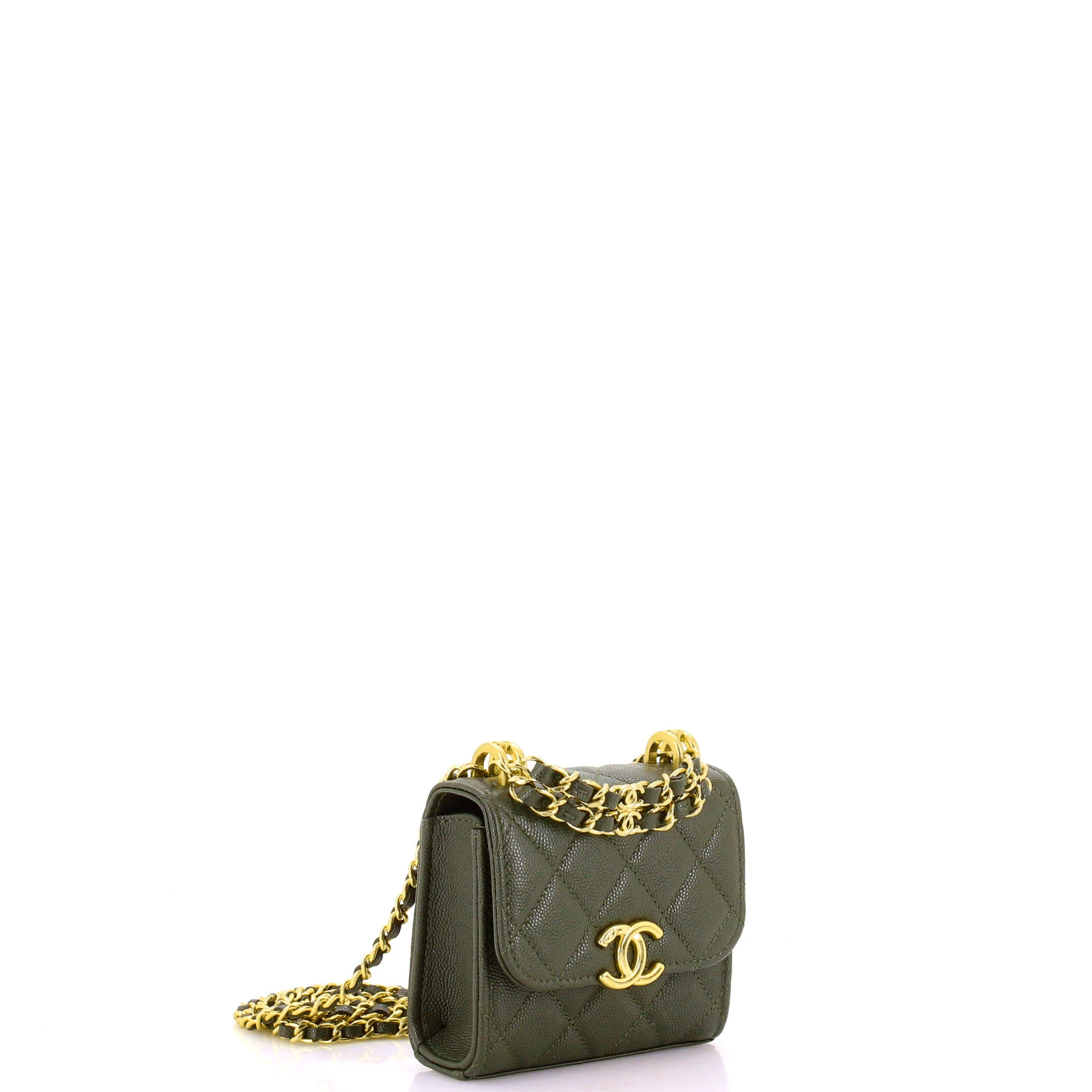 Coco First Clutch With Chain Quilted Caviar - Image 2