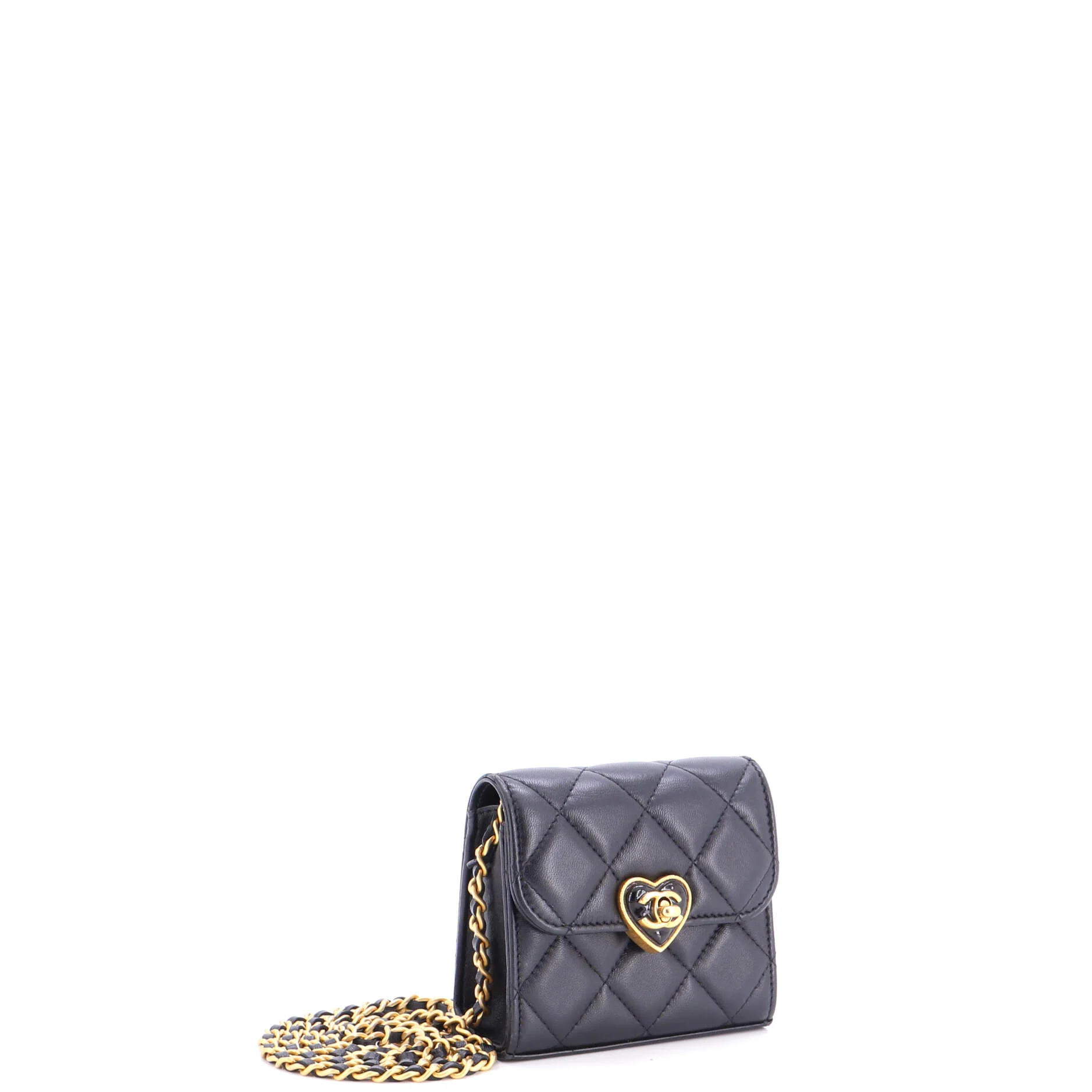 Coco Love CC Heart Clutch with Chain Quilted Lambskin Mini - Image 2
