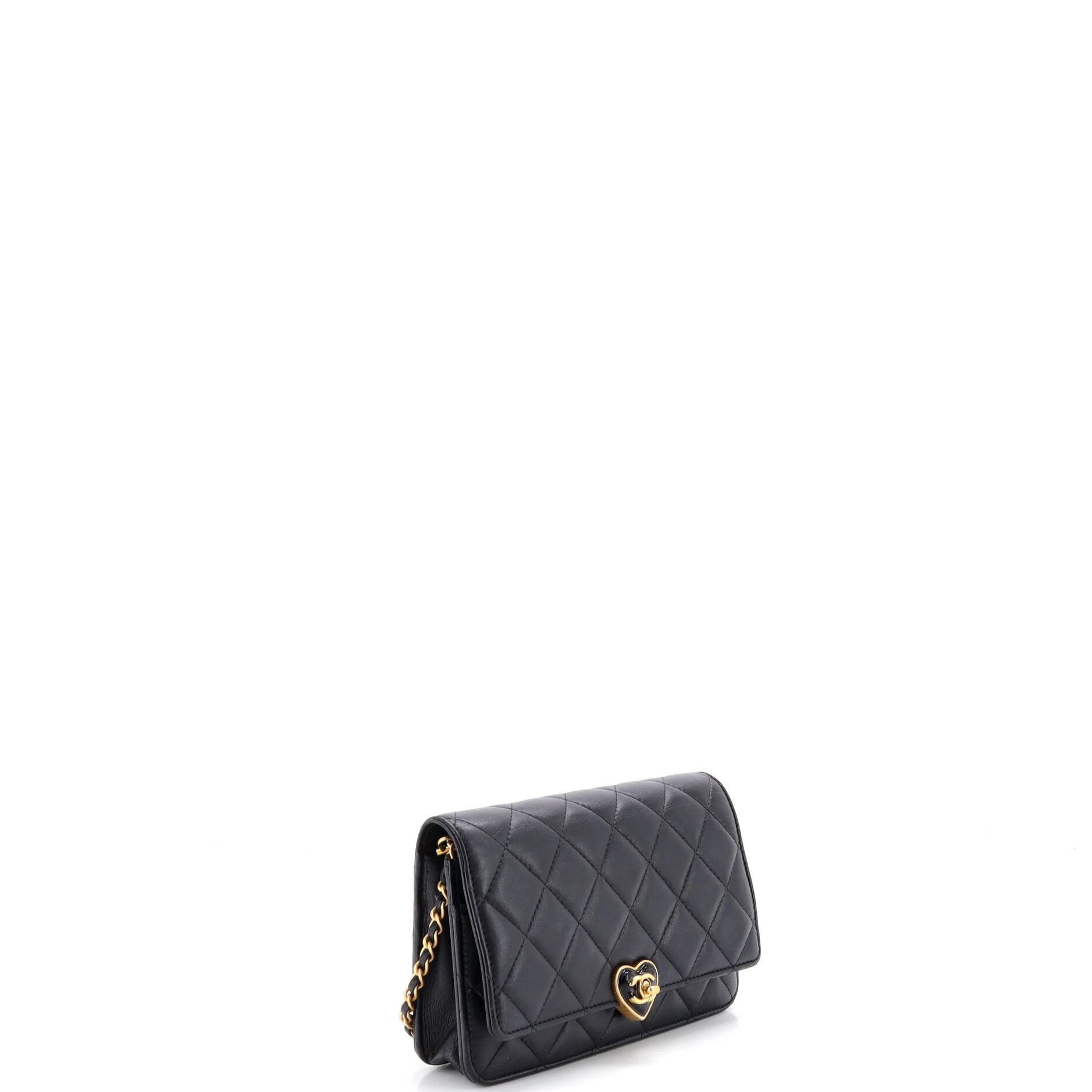 Coco Love CC Heart Wallet on Chain Quilted Lambskin - Image 2