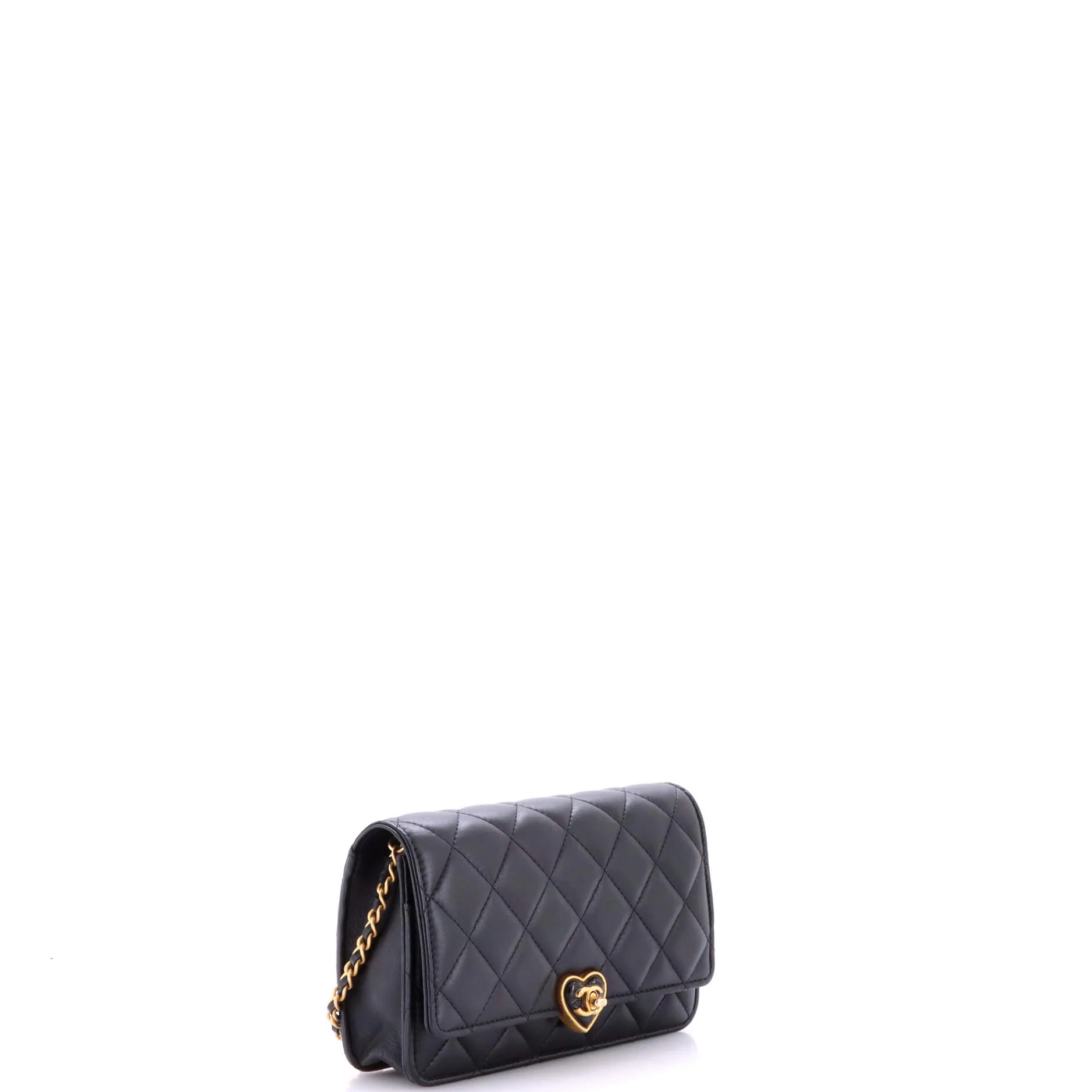 Coco Love CC Heart Wallet on Chain Quilted Lambskin - Image 2