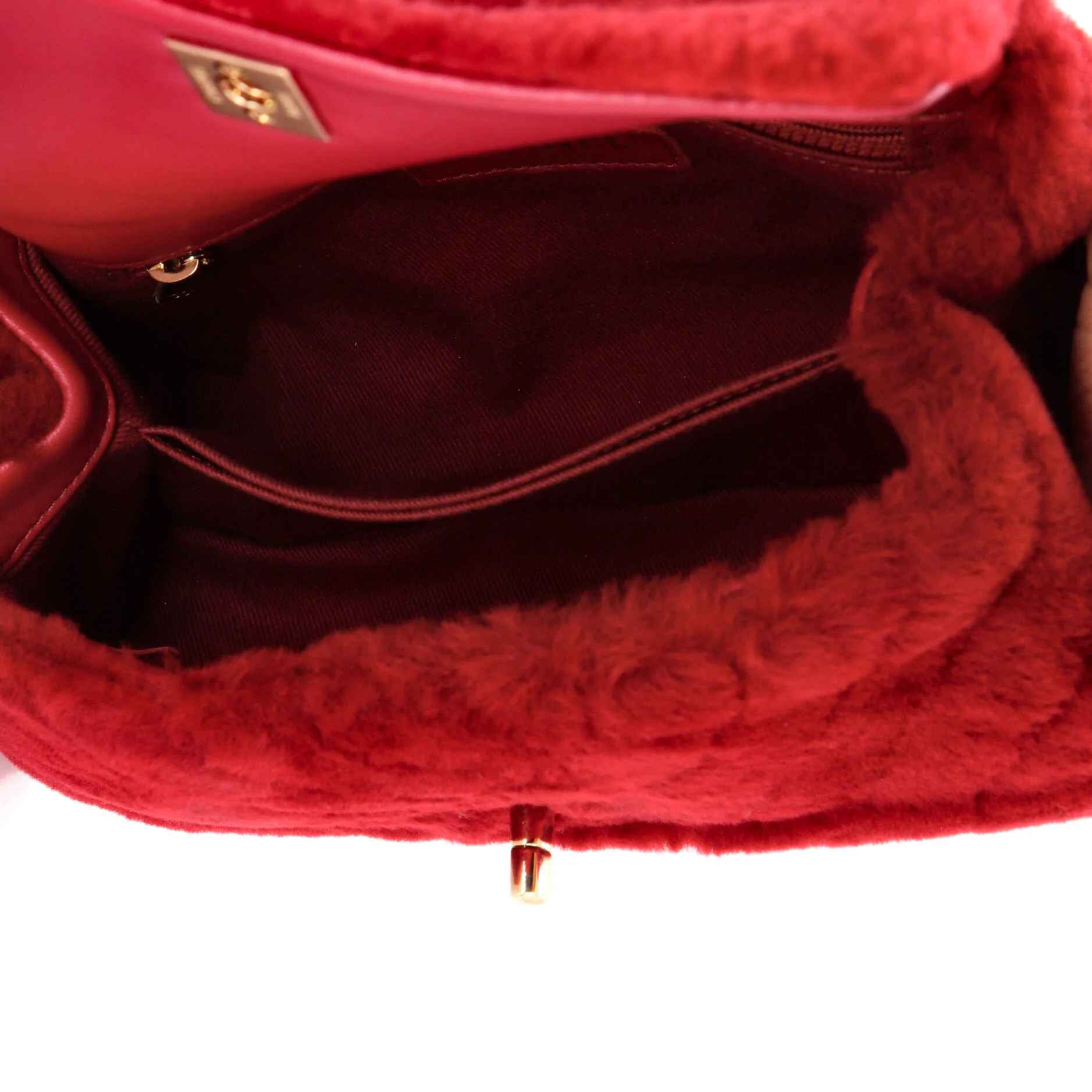 Coco Top Handle Bag Chevron Shearling Mini - Image 5