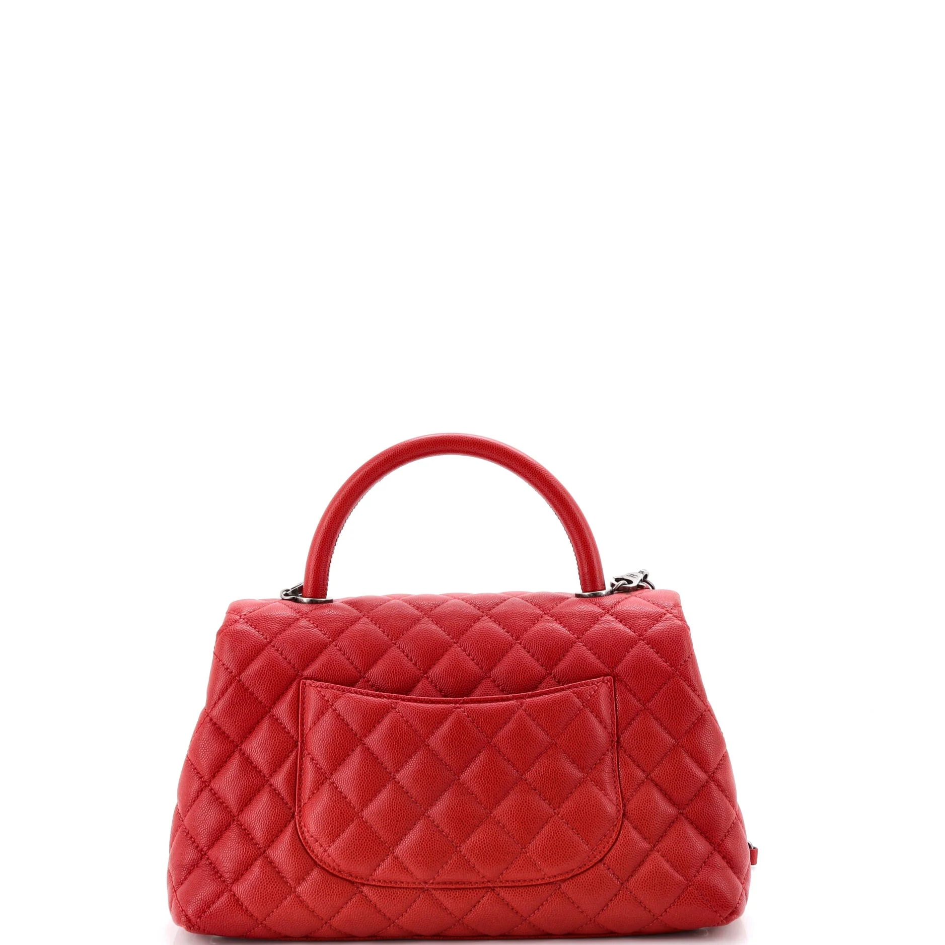 Coco Top Handle Bag Quilted Caviar Small - Image 4