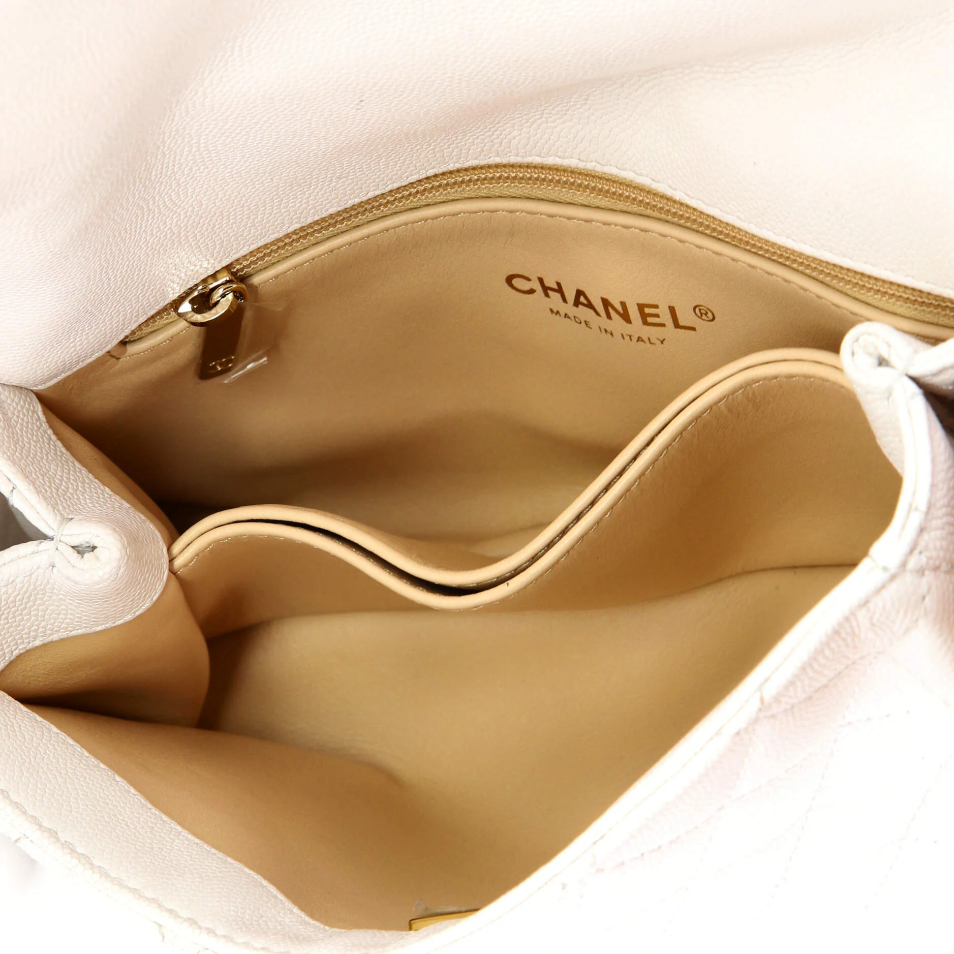 Coco Top Handle Bag Quilted Caviar with Lizard Embossed Handle Mini - Image 5