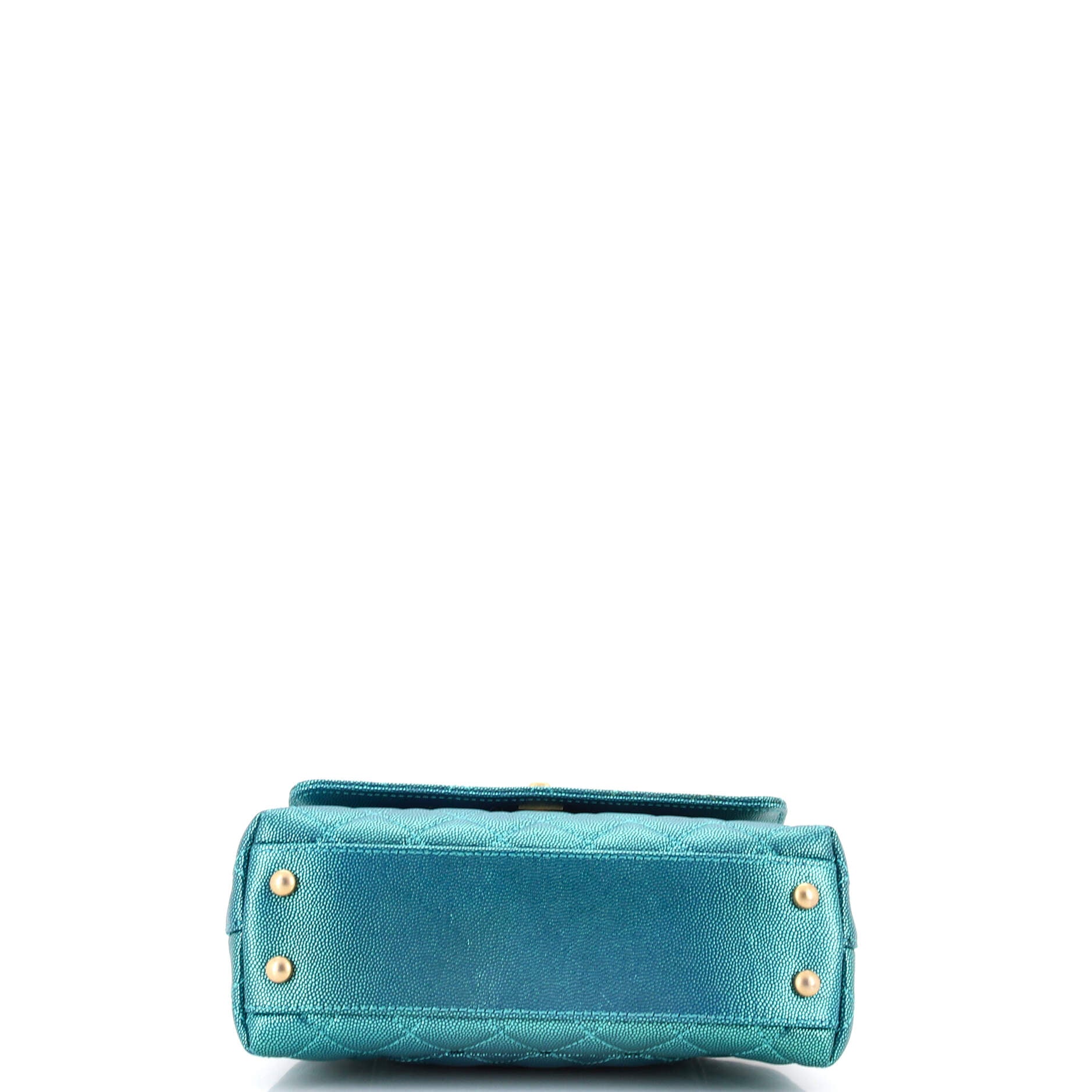 Coco Top Handle Bag Quilted Iridescent Caviar Mini - Image 5