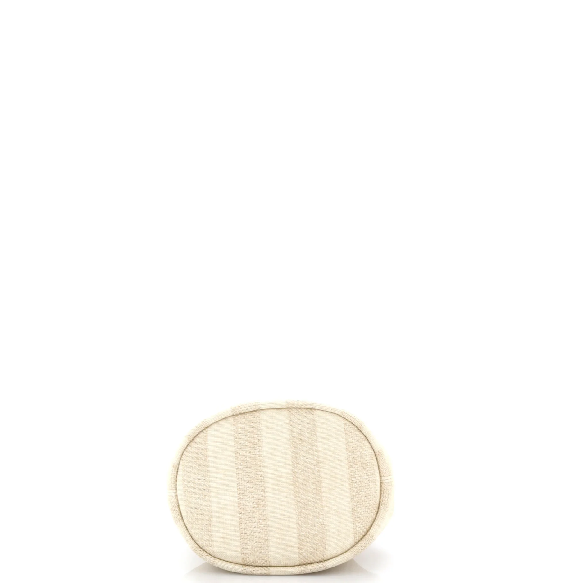 Deauville Drawstring Bucket Bag Striped Raffia Medium - Image 4