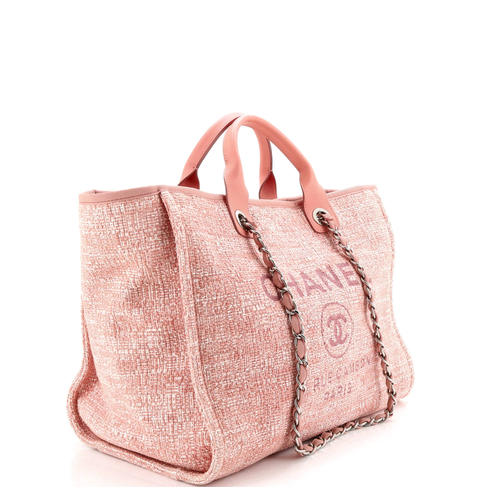 Deauville Tote Raffia with Glitter Detail Medium - Image 3