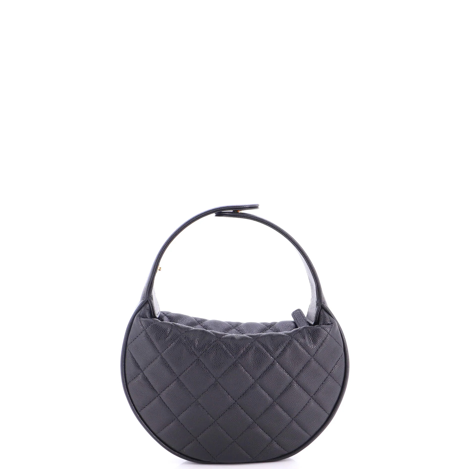 Double Chain Bow Hobo Pouch Quilted Caviar Mini - Image 3
