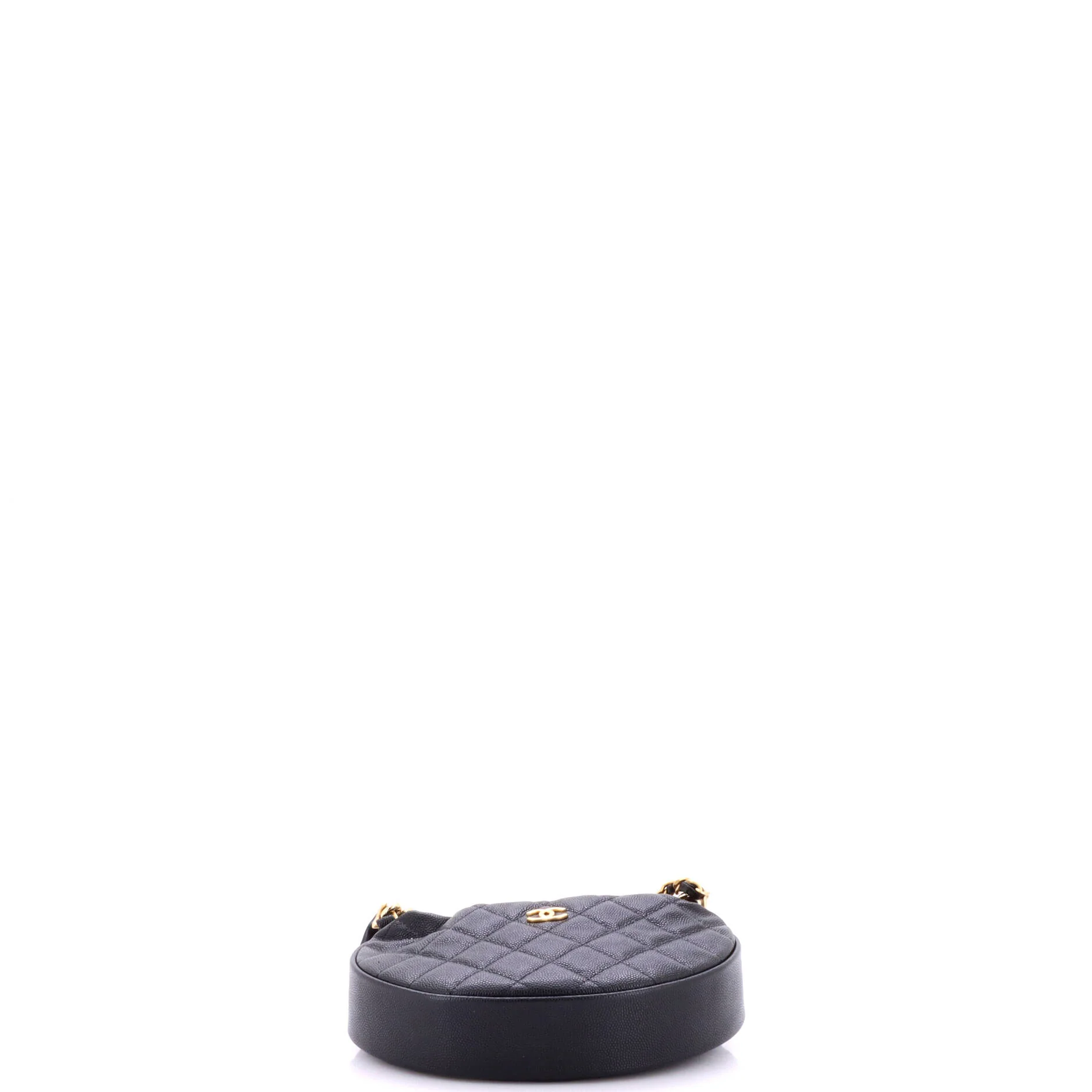 Double Chain Bow Hobo Pouch Quilted Caviar Mini - Image 4