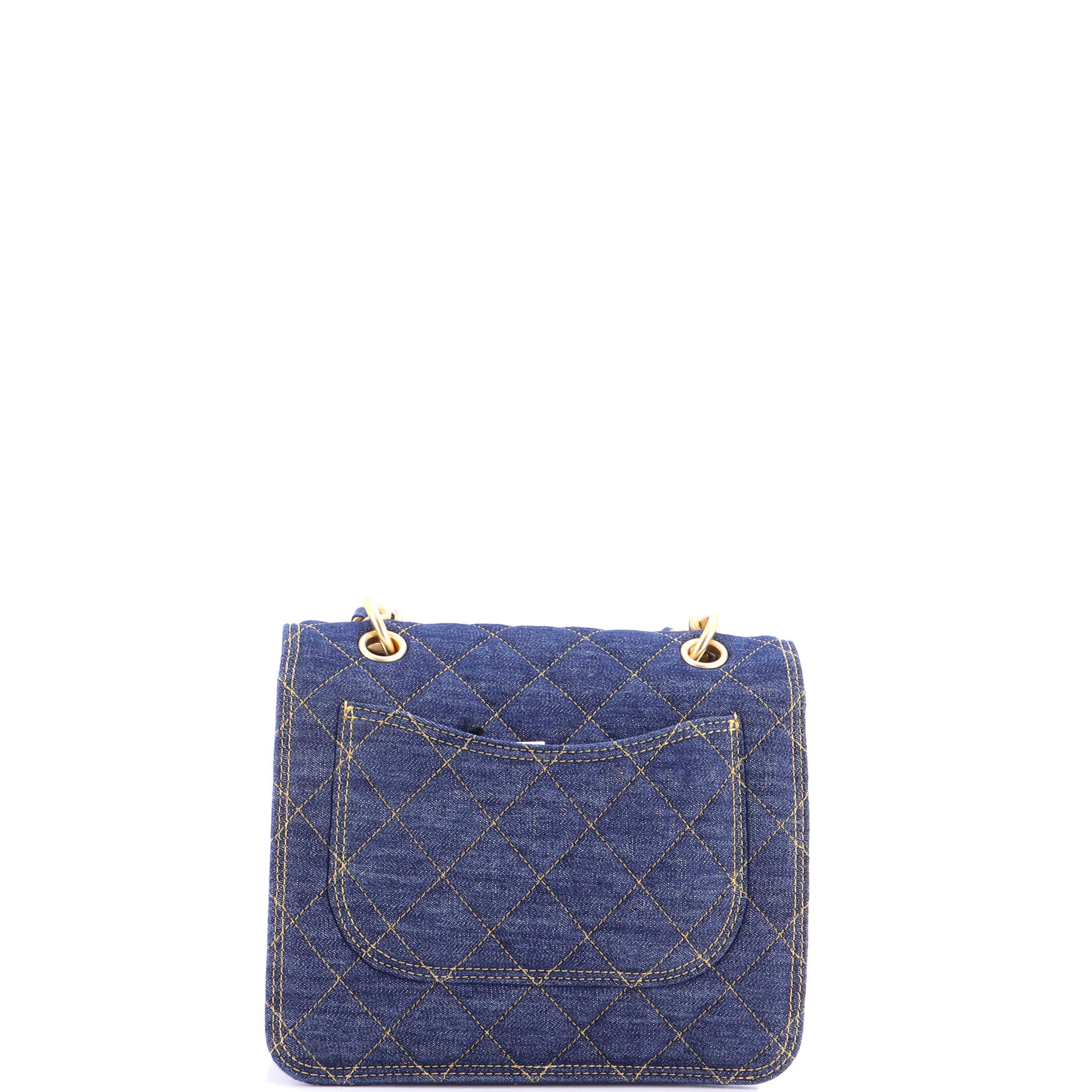 Double You CC Flap Bag Quilted Denim Medium - Image 4