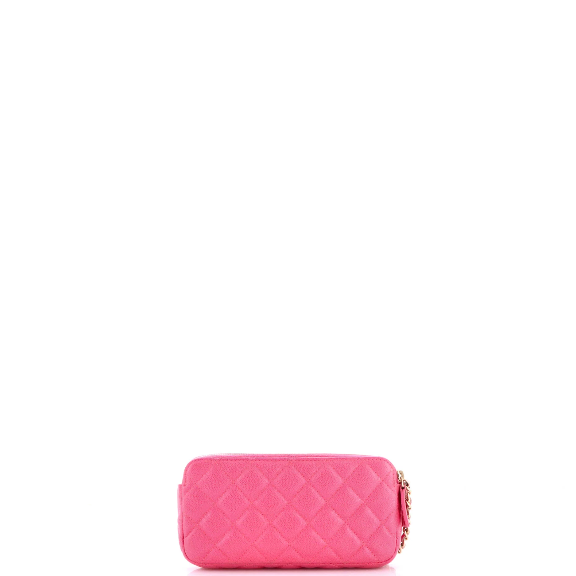 Double Zip Clutch with Chain Quilted Caviar - Image 4