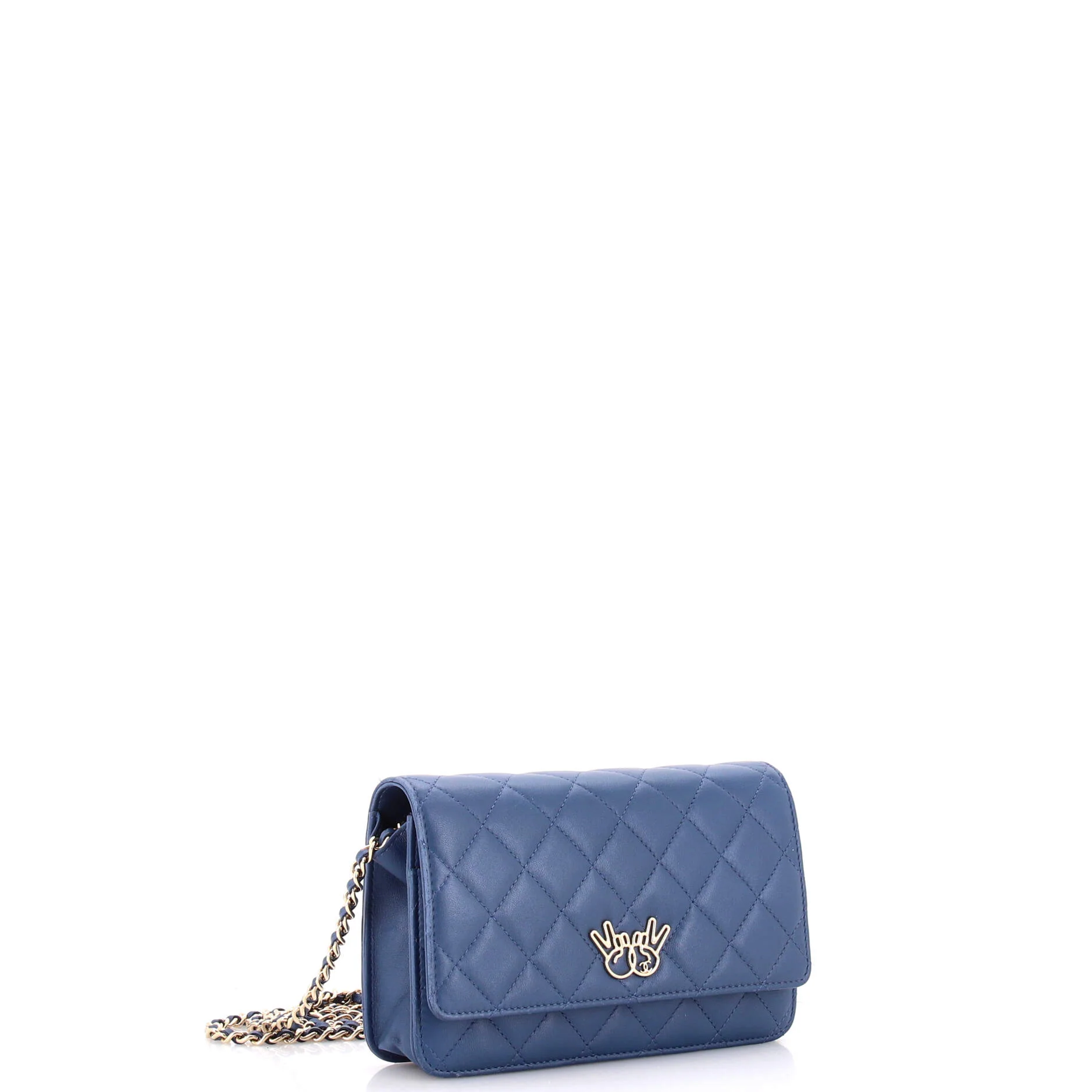 Emoticon Wallet on Chain Quilted Lambskin - Image 2