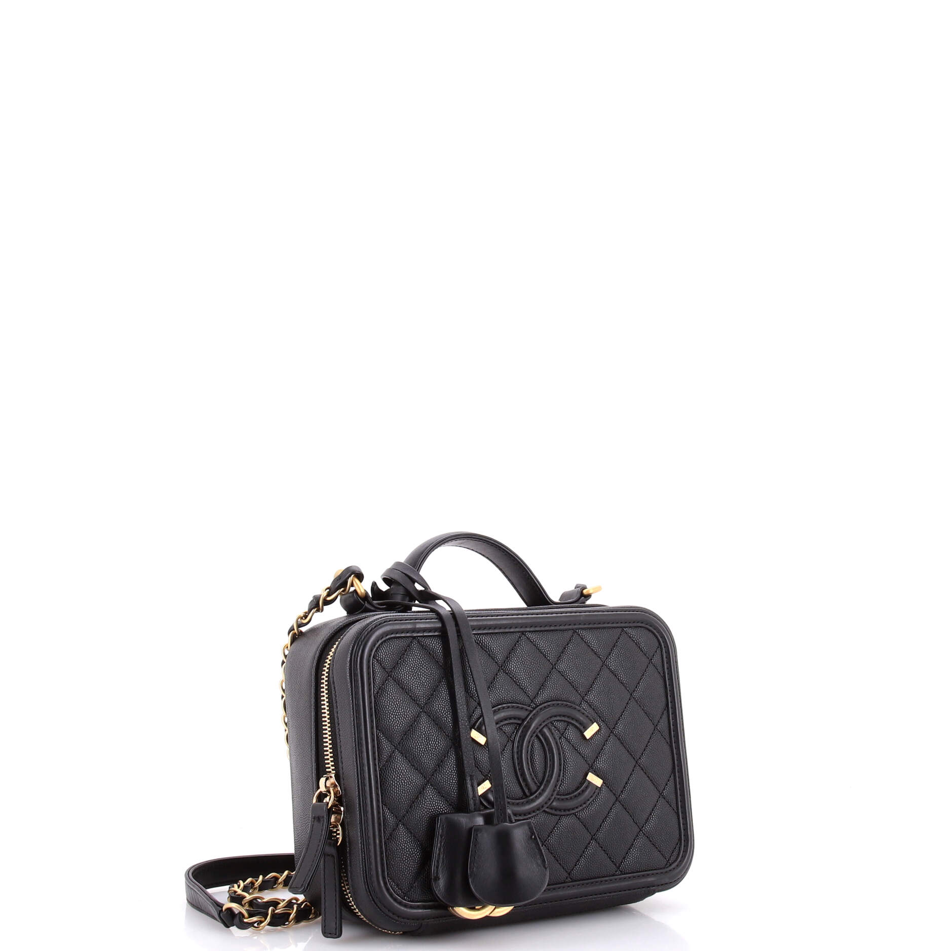 Filigree Vanity Case Quilted Caviar Medium - Image 2
