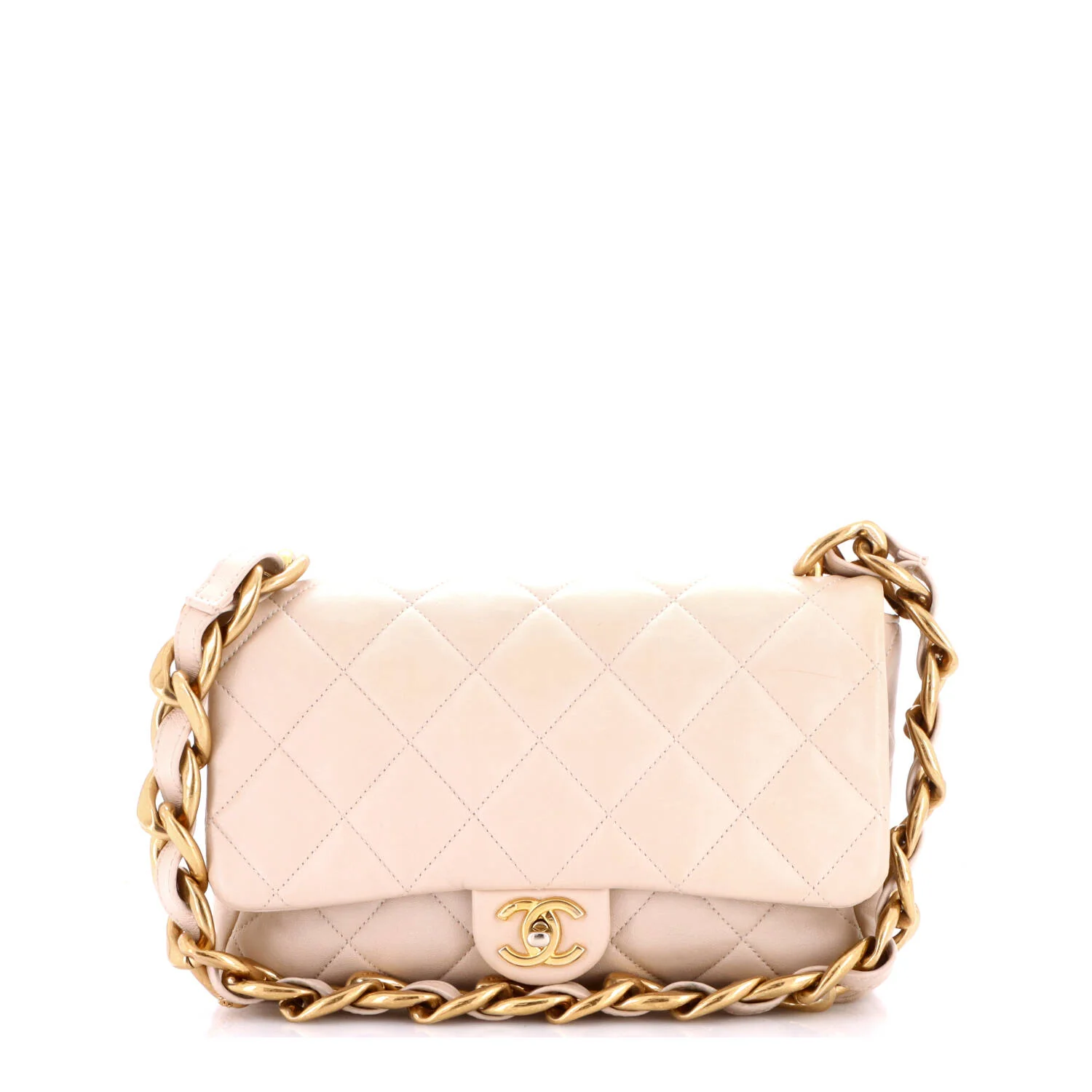 Funky Town Flap Bag Quilted Lambskin Large