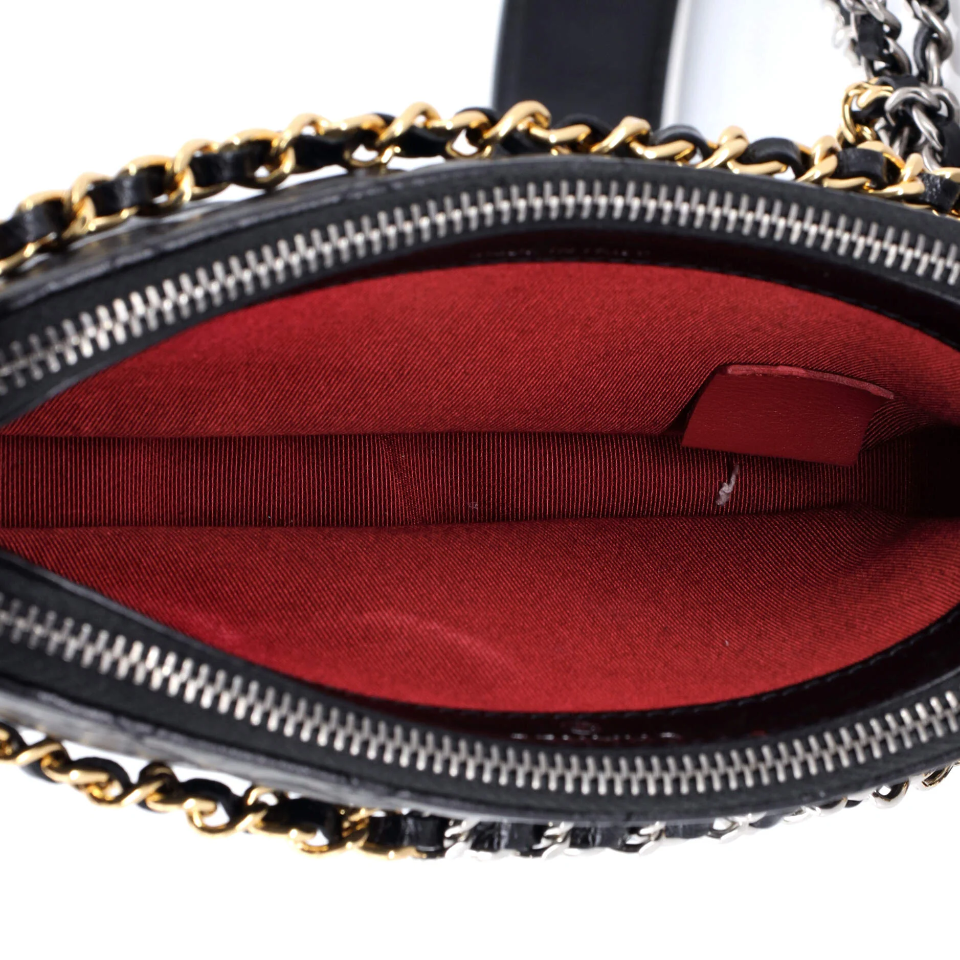 Gabrielle Double Zip Clutch with Chain Quilted Aged Calfskin - Image 5