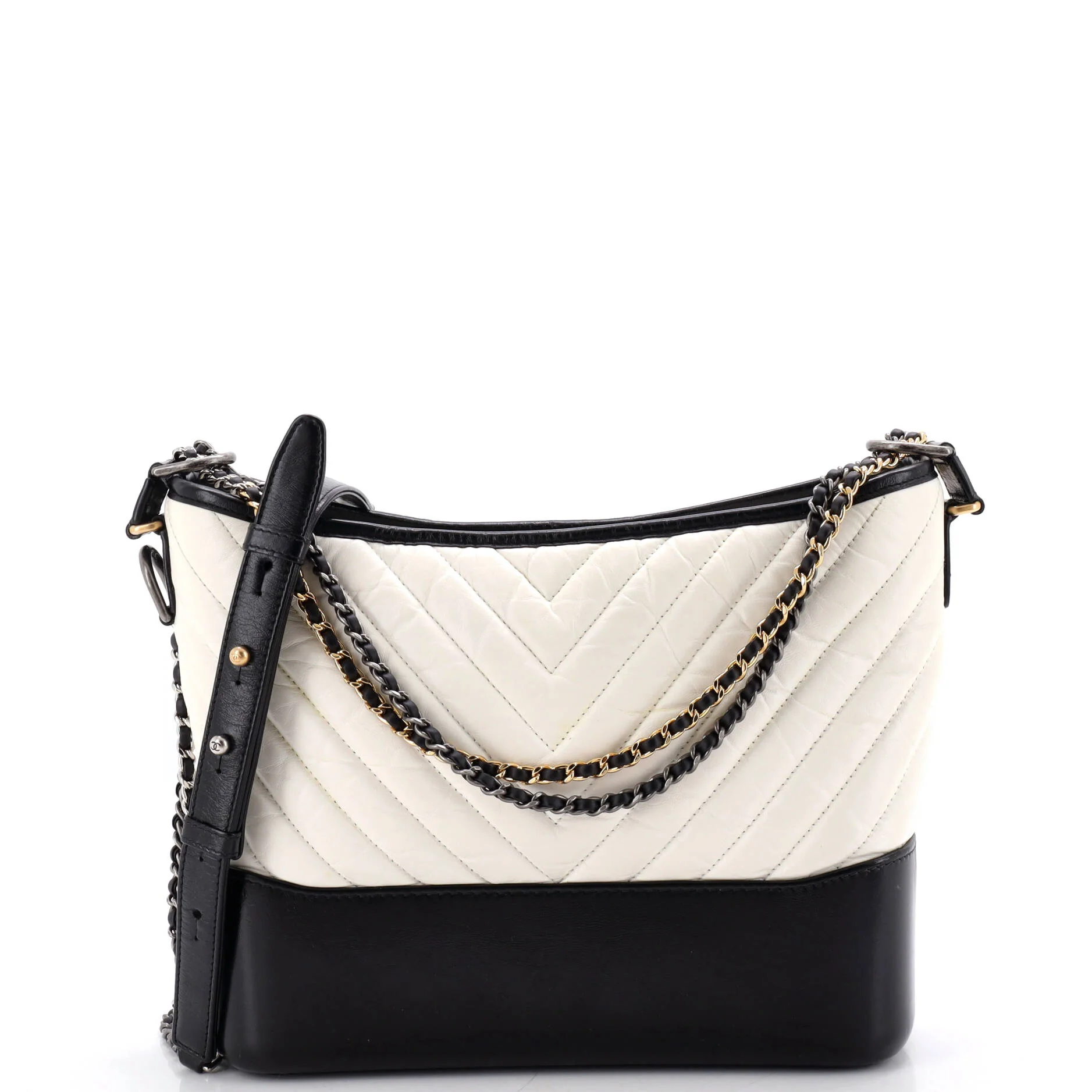 Gabrielle Hobo Chevron Aged Calfskin Medium