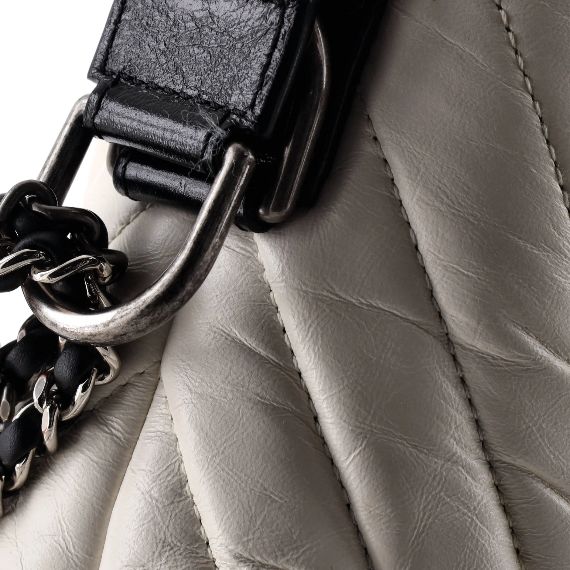Gabrielle Hobo Chevron Aged Calfskin Medium - Image 7