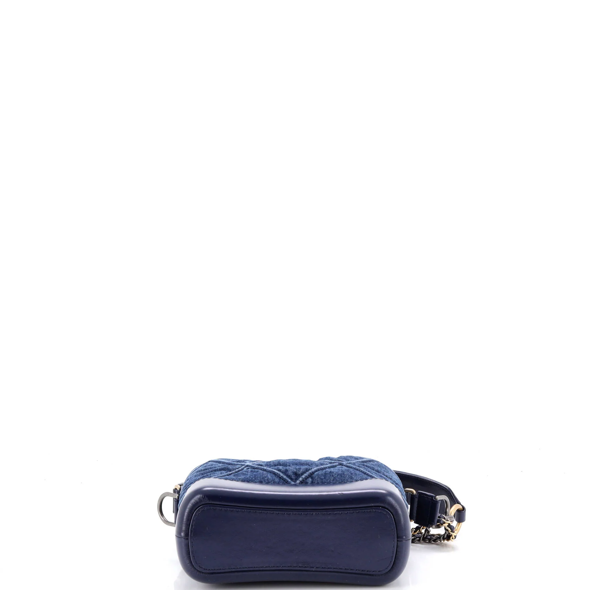 Gabrielle Hobo with Logo Handle Quilted Denim Small - Image 5