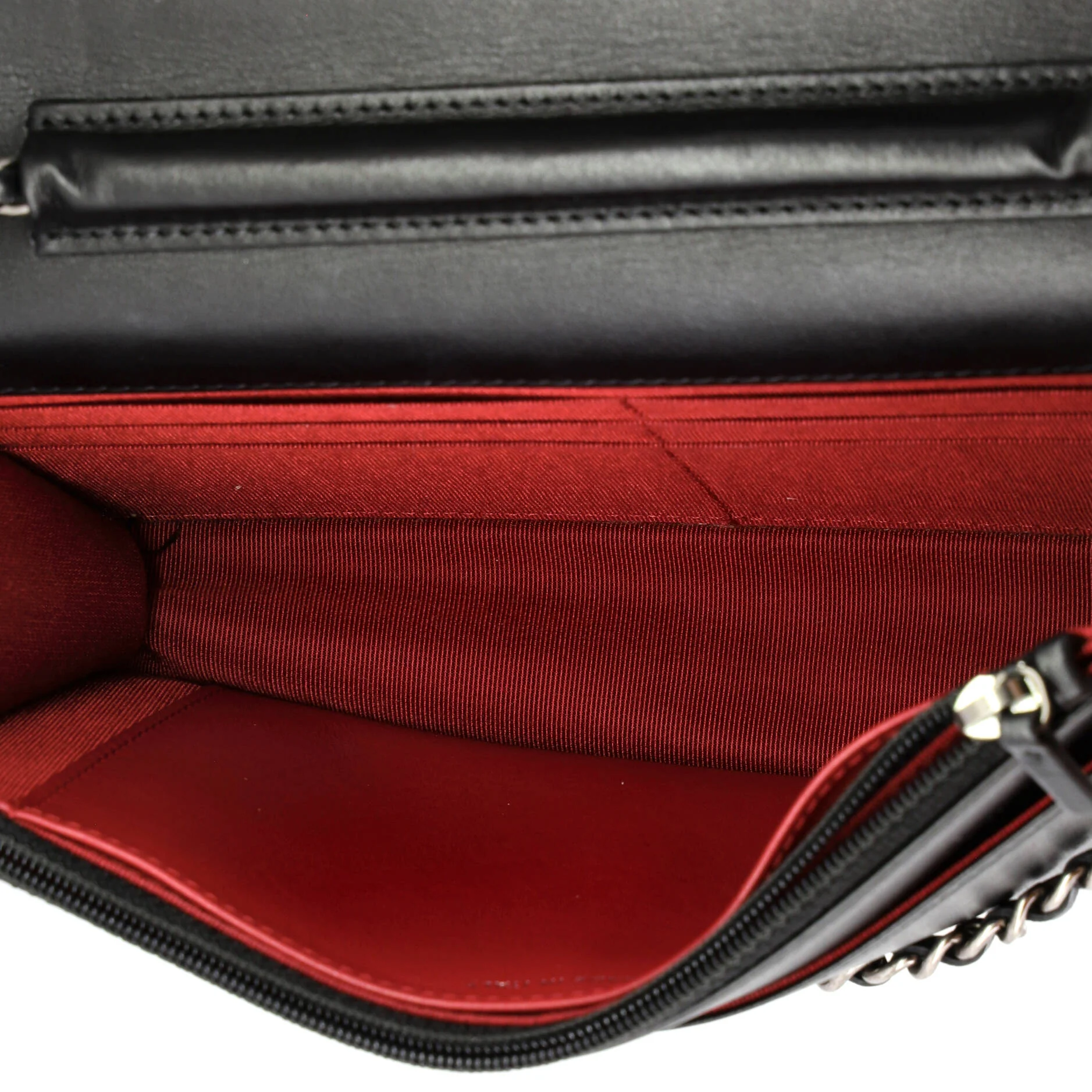 Gabrielle Wallet on Chain Chevron Aged Calfskin - Image 6