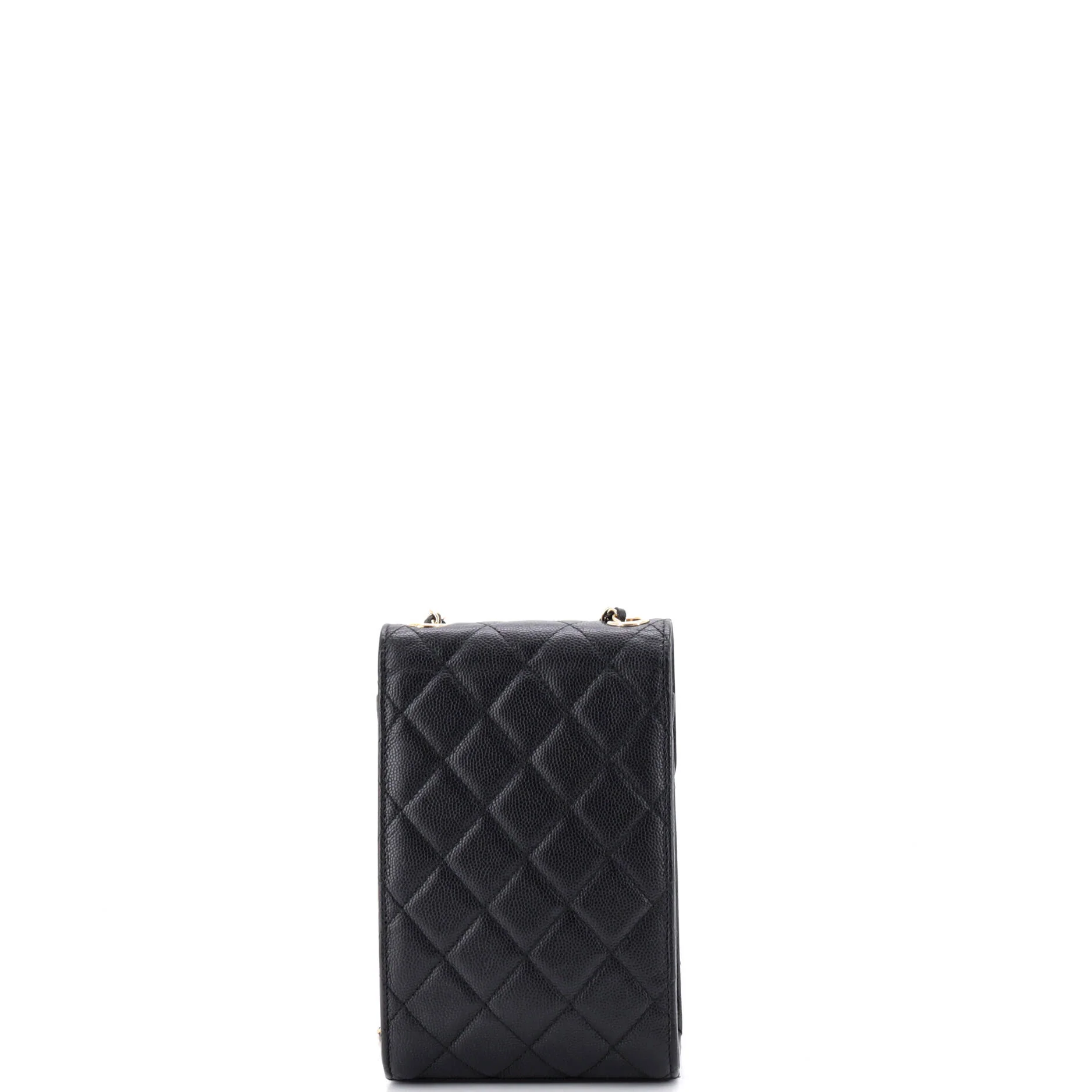 Golden Class Phone Holder Crossbody Bag Quilted Caviar - Image 3
