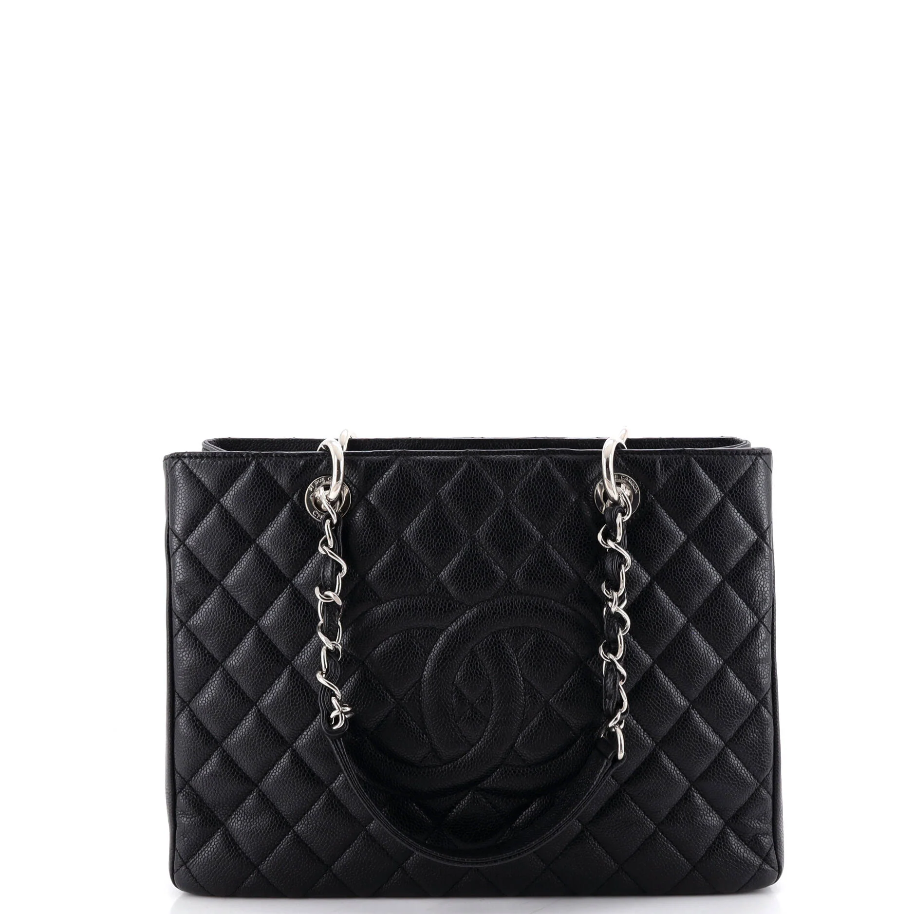 Grand Shopping Tote Quilted Caviar